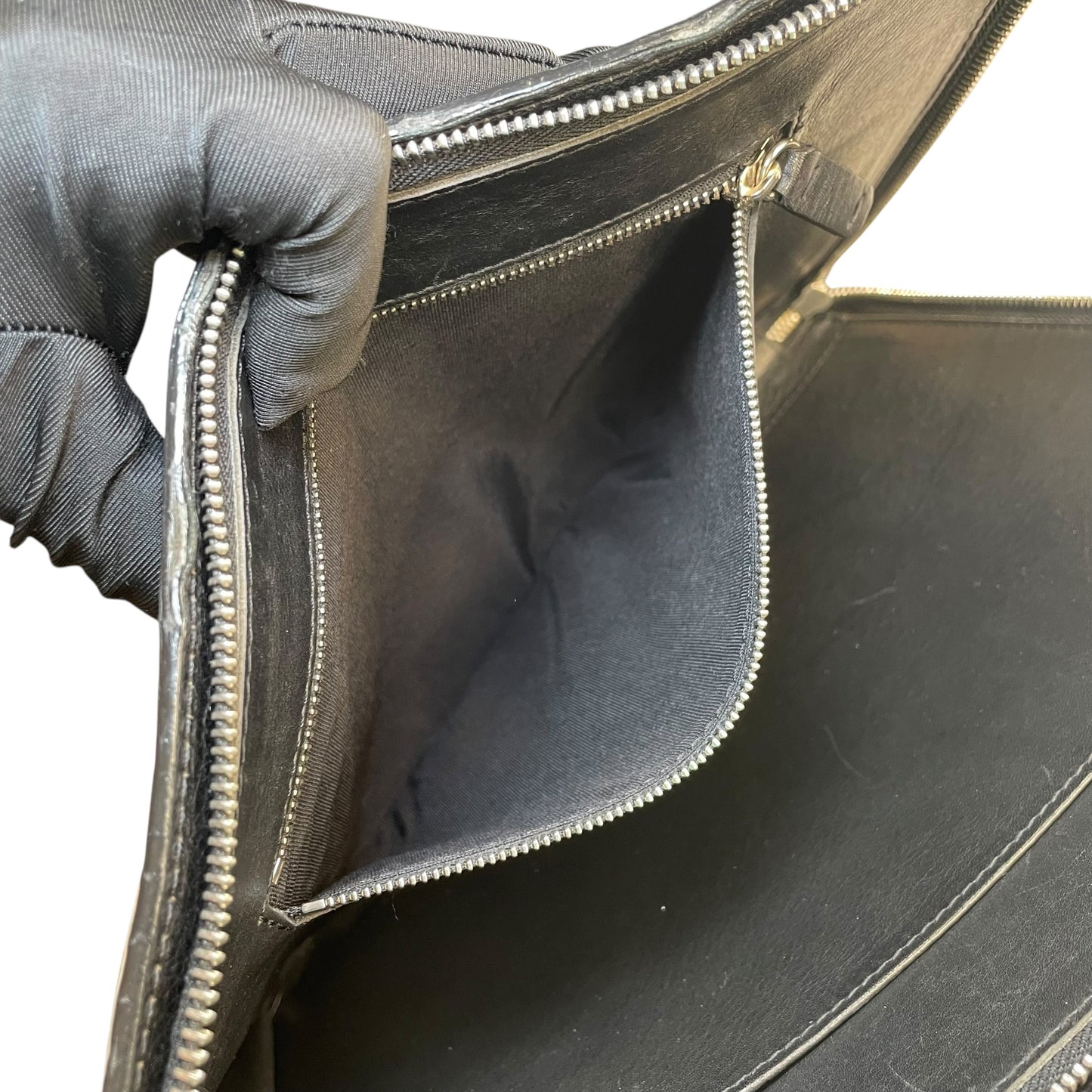 Jimmy Choo Derek XL Black Stars-All-Over Embossed Leather Portfolio iPad Sleeve