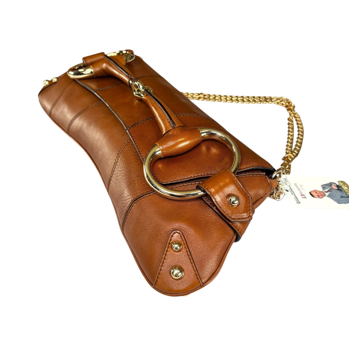 Gucci Classic Y2K Horsebit Gold Brown Jumbo XL Leather Shoulder Bag