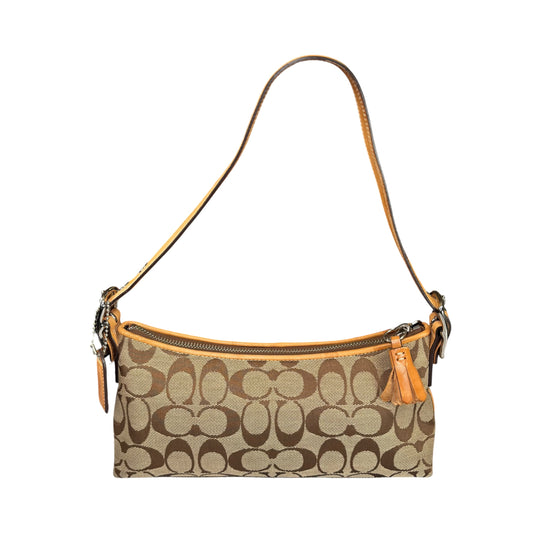 Coach Y2K Demi Tan Canvas Baguette Shoulder Purse