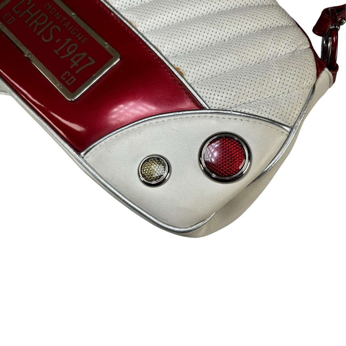 Christian Dior Cadillac Y2K Red Patent White Leather 2-Way Purse