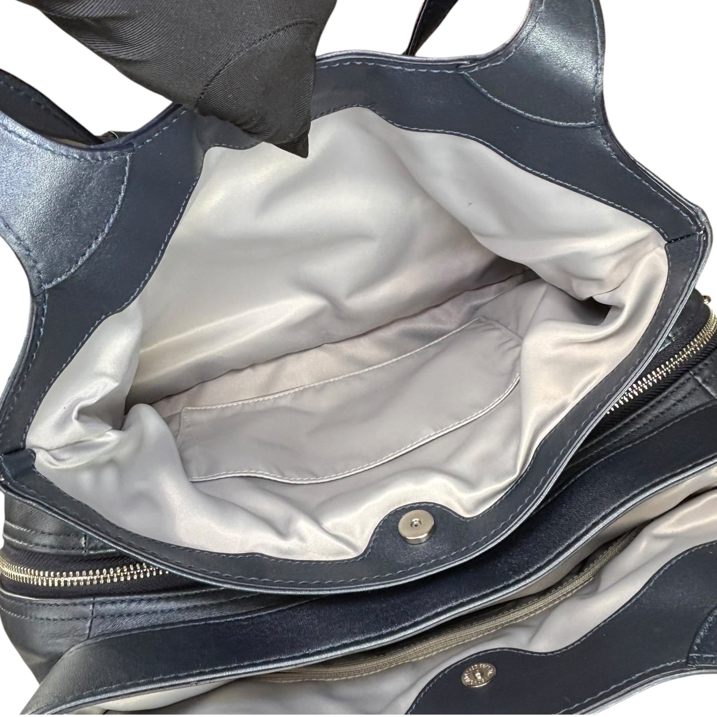 Coach Lexi SHW Metallic Grey Leather Large Shoulder Hobo Pursw