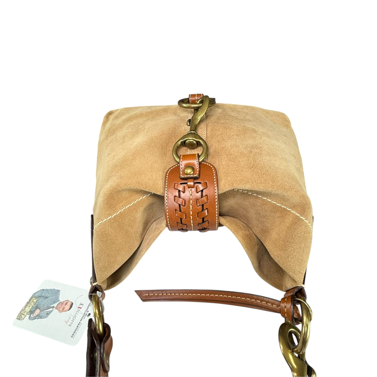 Coach Y2K Fringe Beige /Brown Hampton Suede Leather Hobo Purse