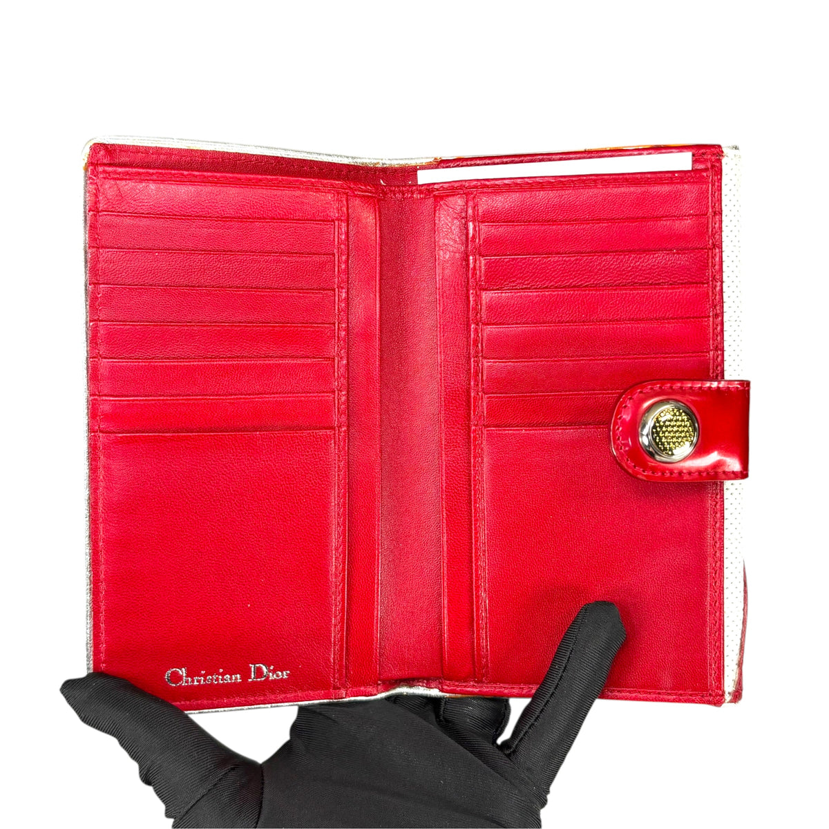 Christian Dior Y2K Cadillac Red / White Compact Wallet