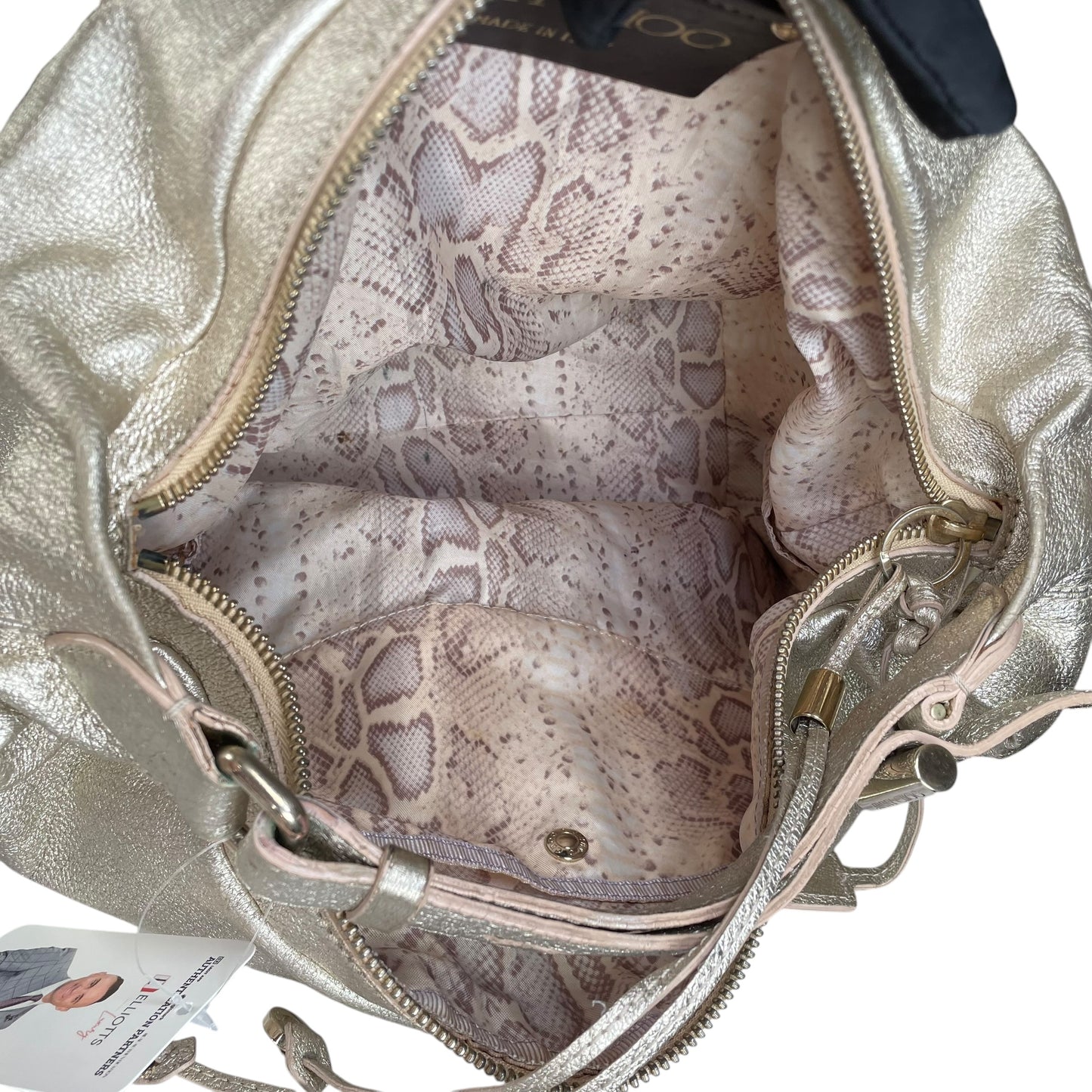 Jimmy Choo Y2K Metallic GHW Aged Golden Foil Leather XL Hobo