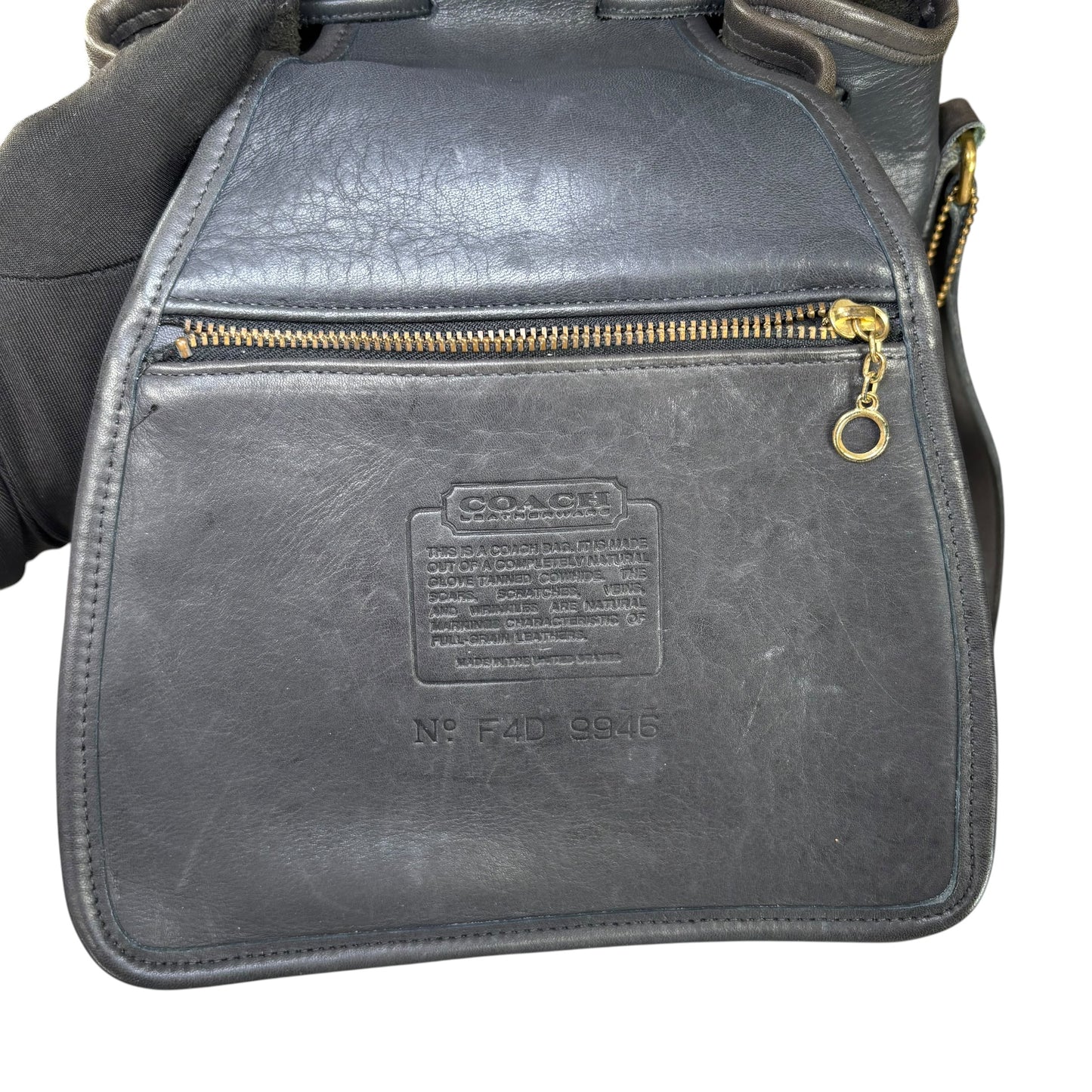 Coach Nicholas Grey Leather Bucket Drawstring Crossbody Bag