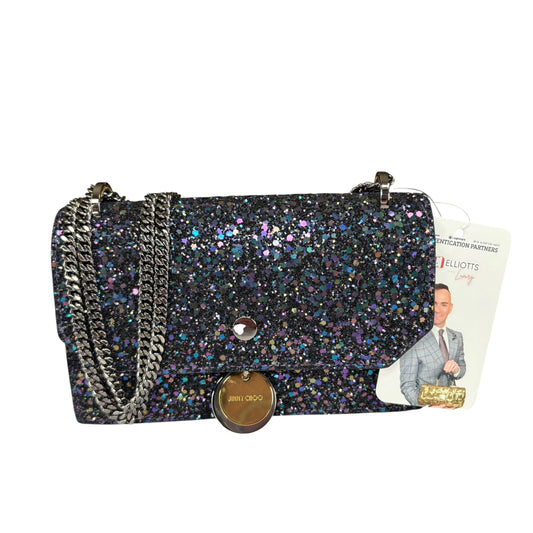 Jimmy Choo Purple Glitter Finley 2-Way Crossbody Purse