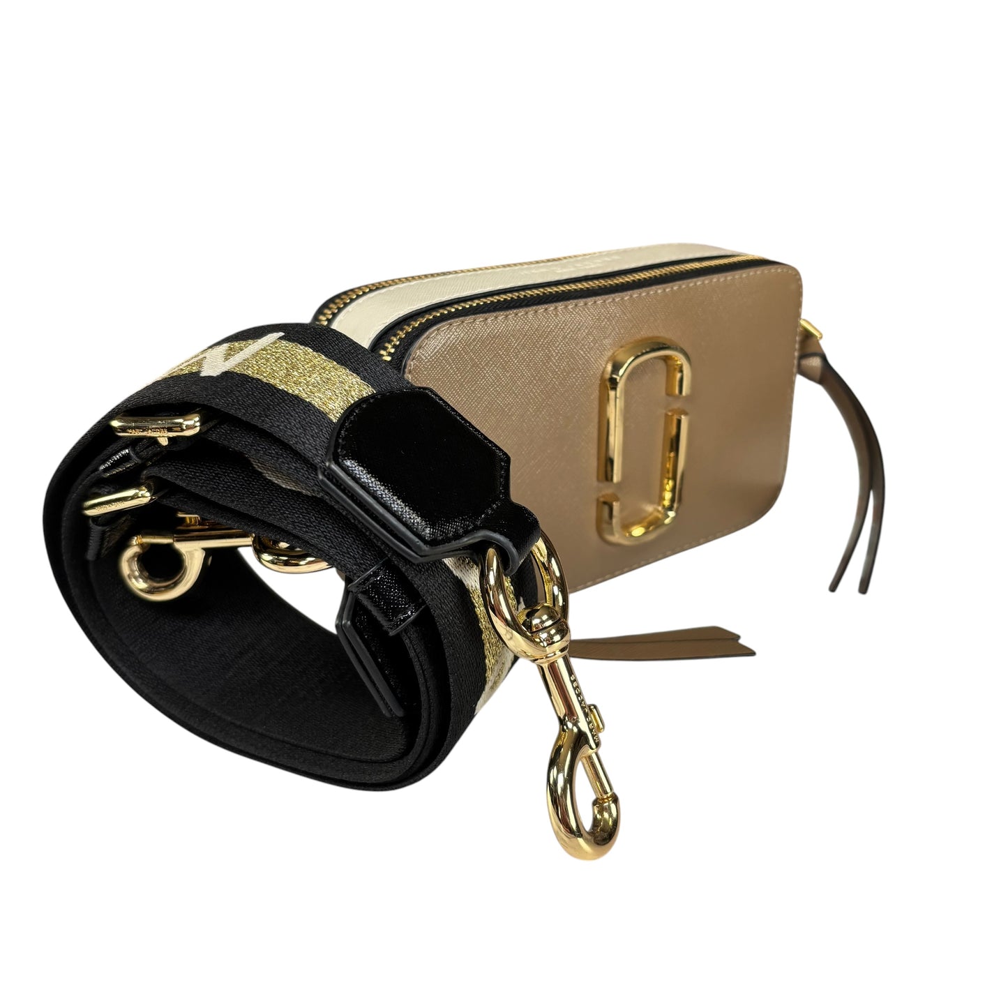 Marc Jacobs The Snapshot  Saffiano Leather French Gray Gold  Crossbody