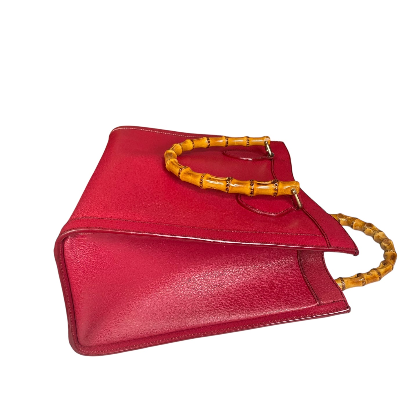 Gucci Diana Classic Bamboo GHW Raspberry Medium Leather Tote
