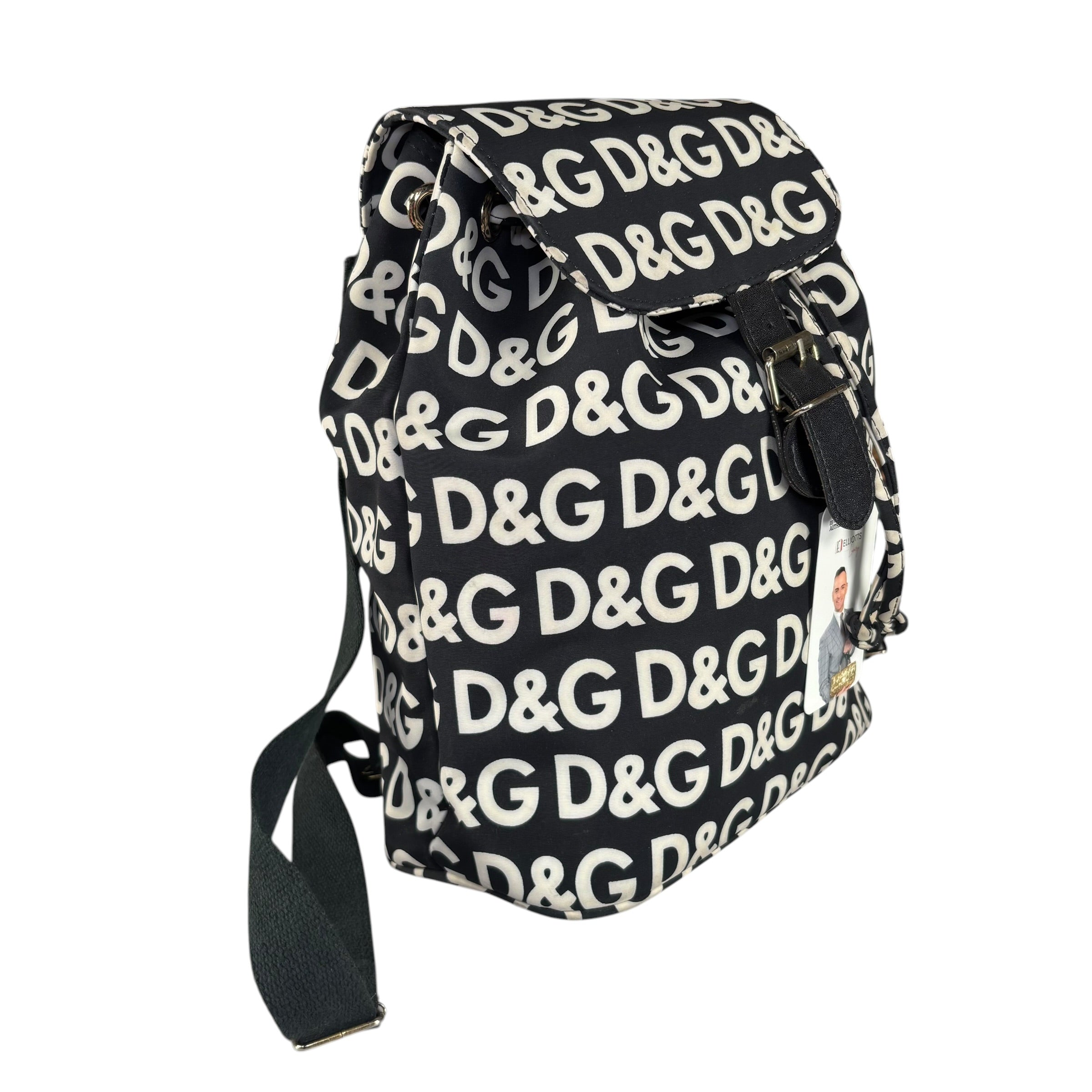 Dolce & Gabbana Y2K Monogram Nylon Black & White Backpack
