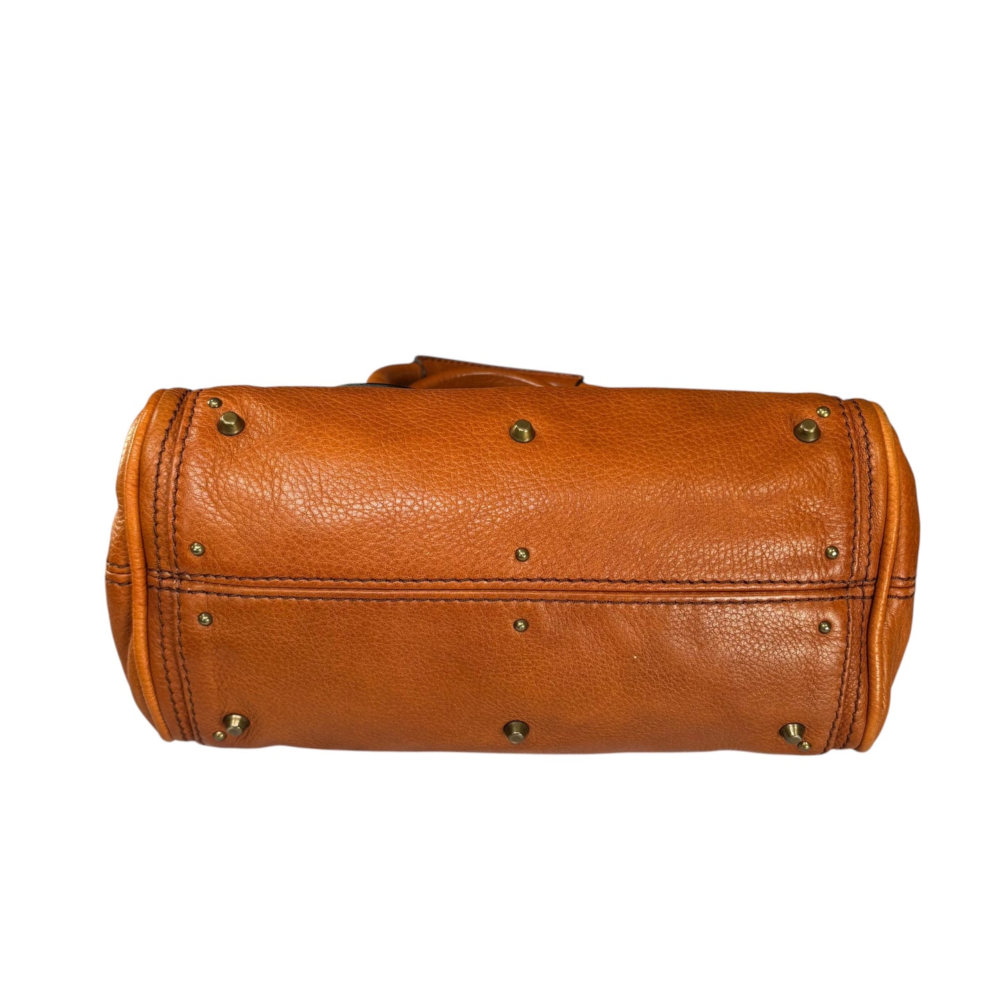 Chloe Mini Brown Leather GHW Paddington Lock Shoulder Purse