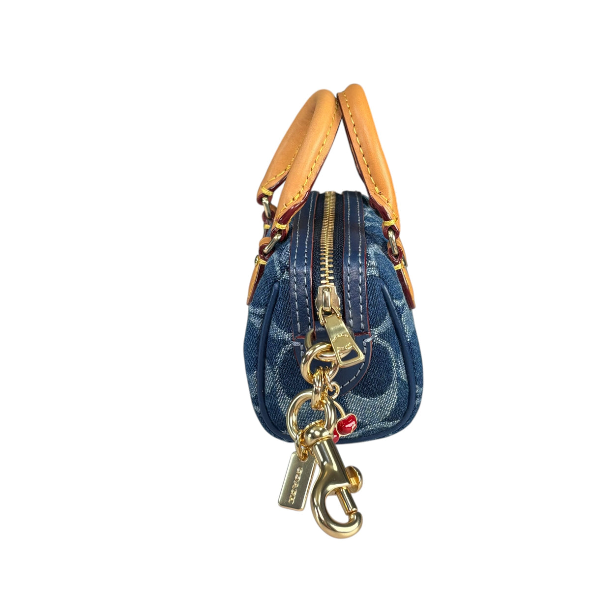 Coach Neo Rowan Sig C Denim Key Chain Purse Charm
