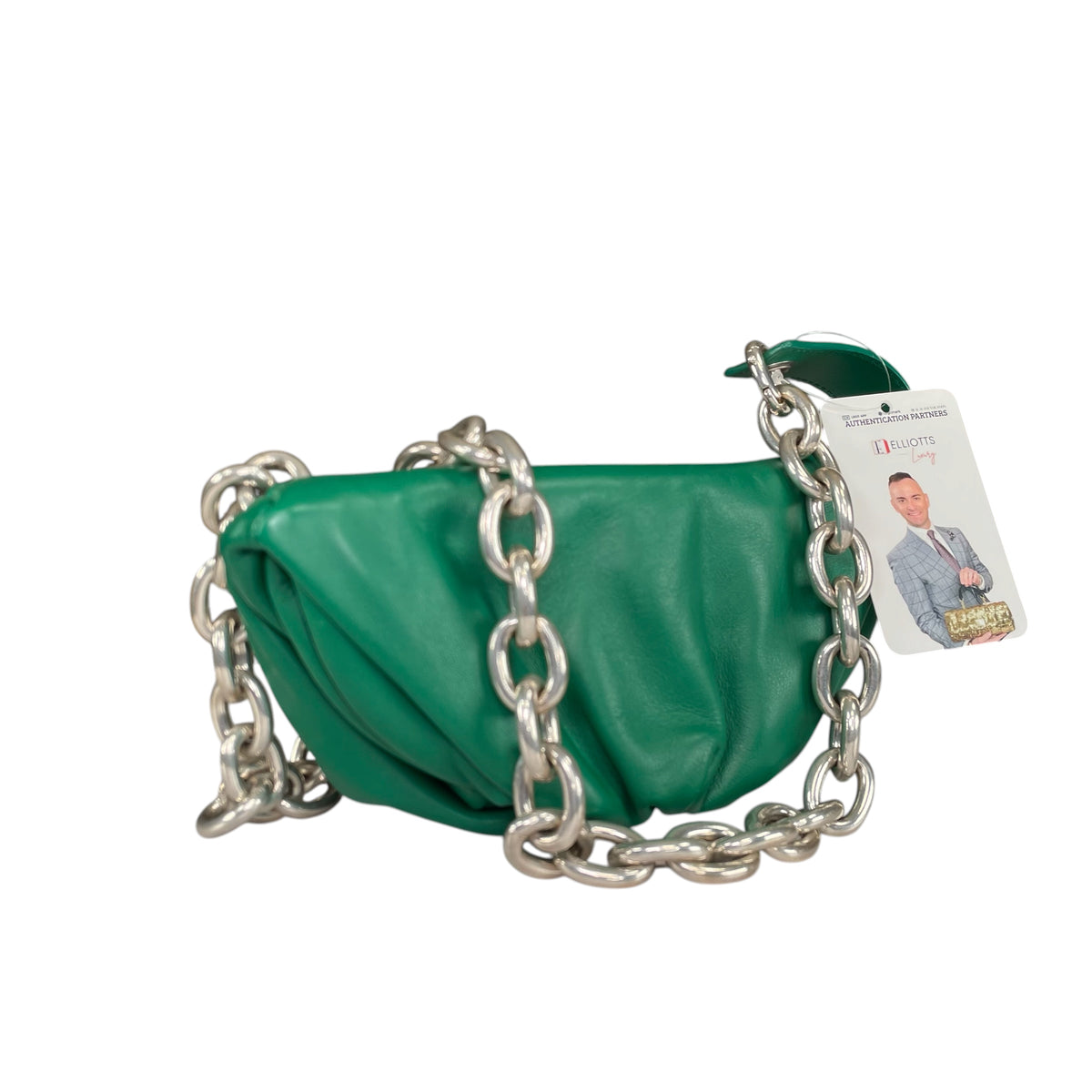 Bottega Veneta Belt Chain Pouch Purse Green Made In Italy‎ Fold Over Party Bottega Veneta Nappa The Belt Chain Pouch Racing Green  main image 4
