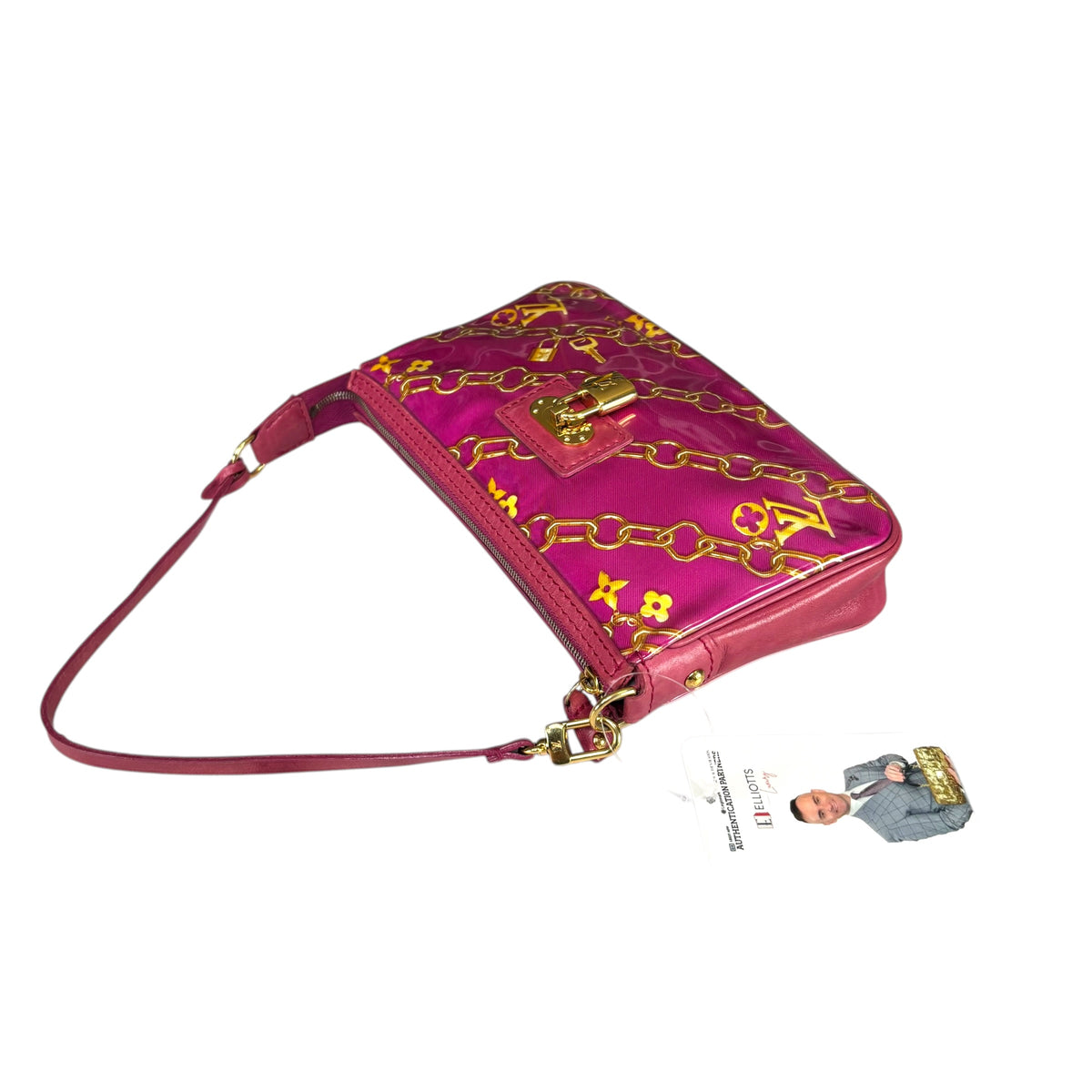 Louis Vuitton Y2K Limited GHW Chain PVC / Leather Fushia Mini Pouchette Purse