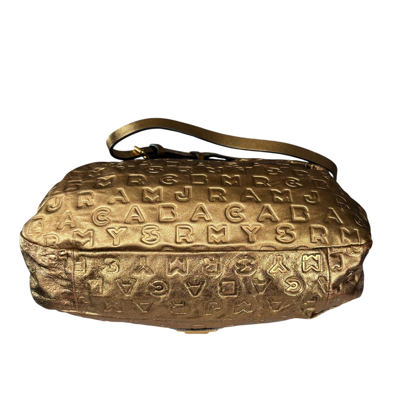 Marc By Marc Jacobs XL Golden Metallic Leather Embossed Crossbody