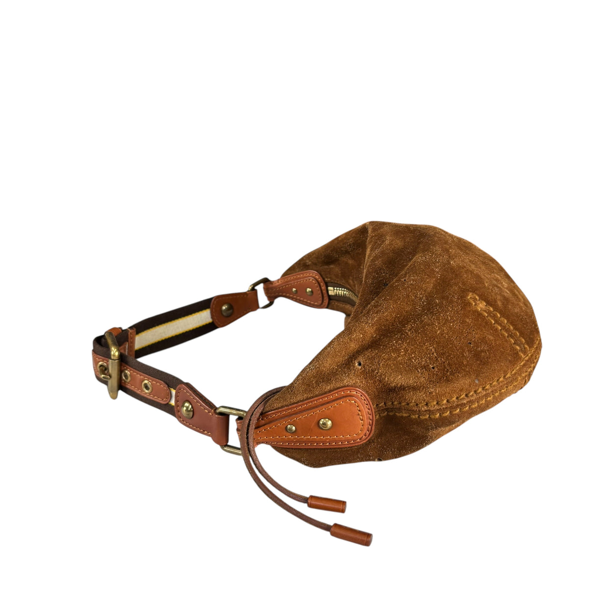 Louis Vuitton Y2K Onata Brown Suede Mahina PM Mini Leather Hobo Purse