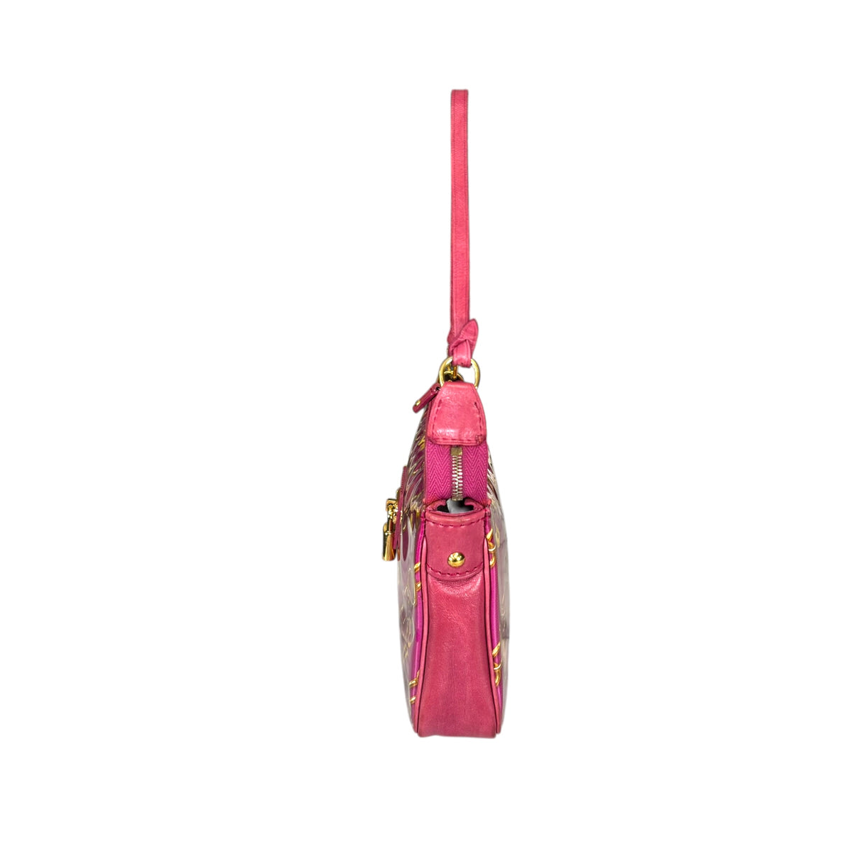 Louis Vuitton Y2K Limited GHW Chain PVC / Leather Fushia Mini Pouchette Purse