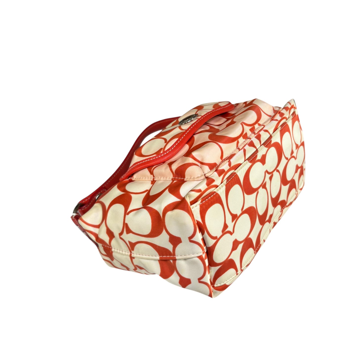 Coach Mini Hampton Red Nylon Cosmetic Make-Up Shoulder Purse