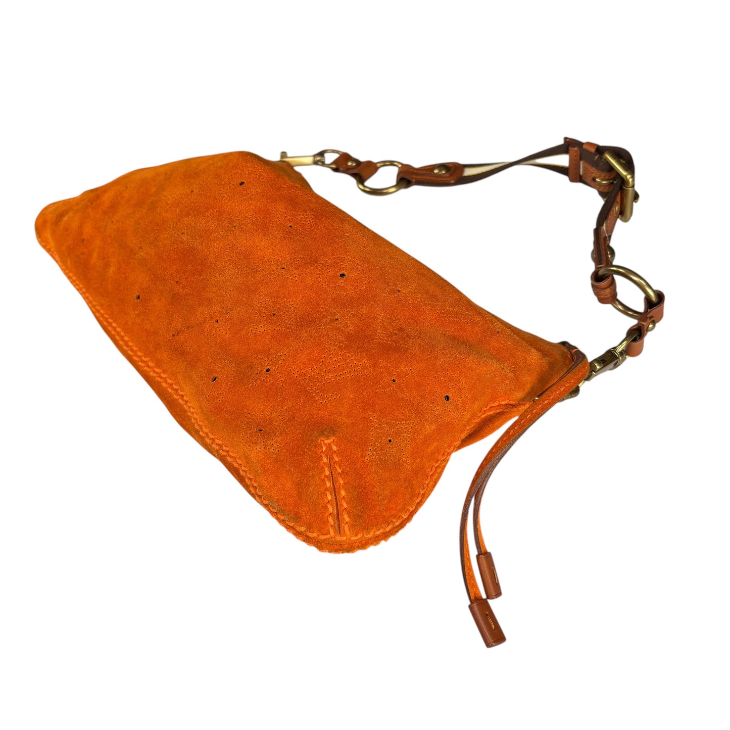 Louis Vuitton Mahina Onatah PM Pouchette Orange Suede Shoulder Purse