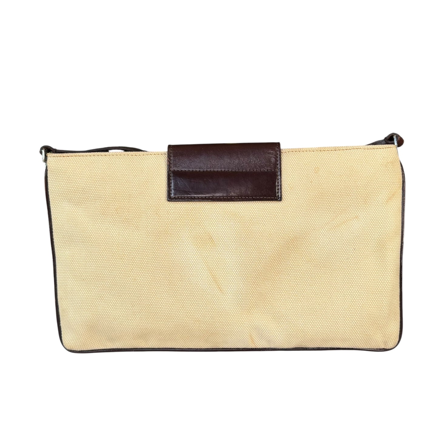 Fendi Y2K XL Baguette Eru Canvas Two-Tone Slim Leather Purse