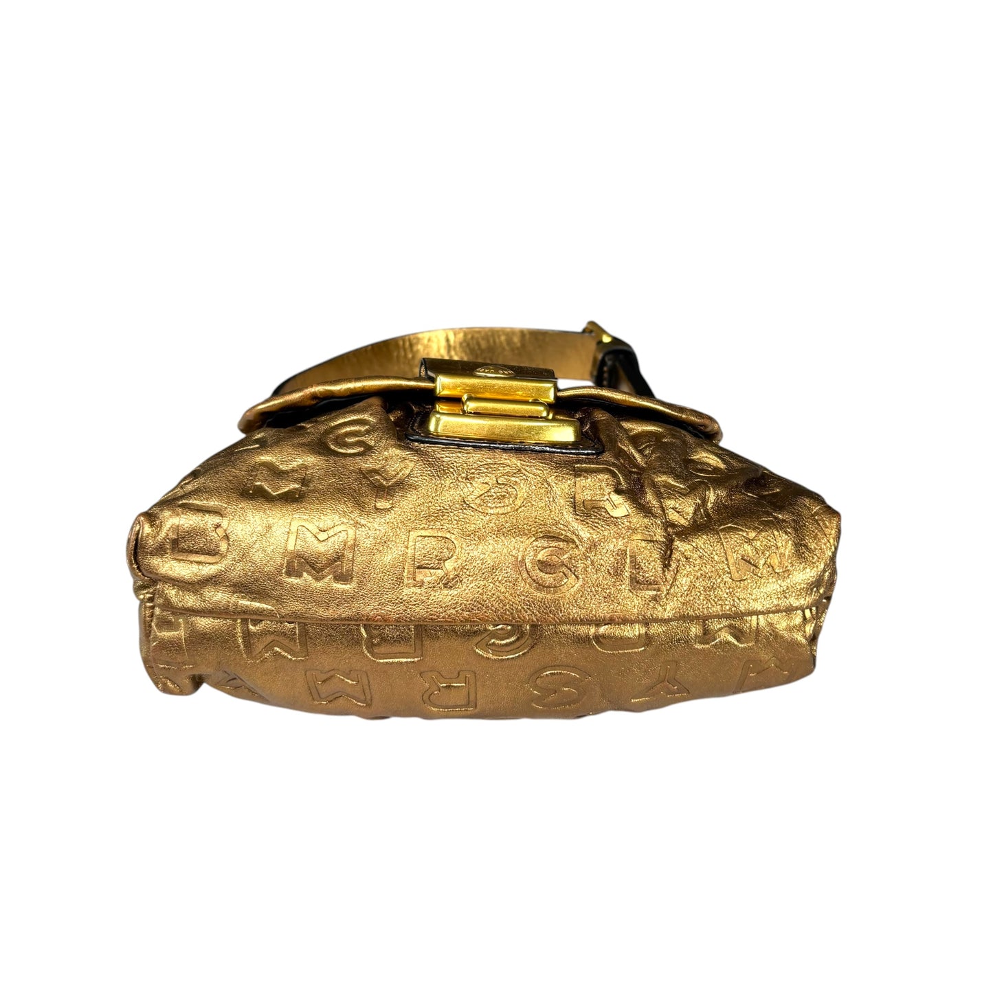 Marc By Marc Jacobs Mini Golden Metallic Leather Embossed Purse