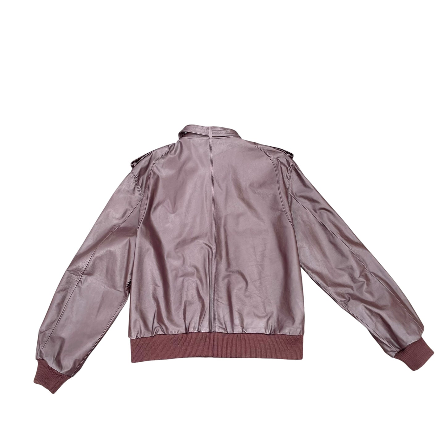Members Only Y2K Leather Bomber Jacket Oxblood Burgundy 44 XL