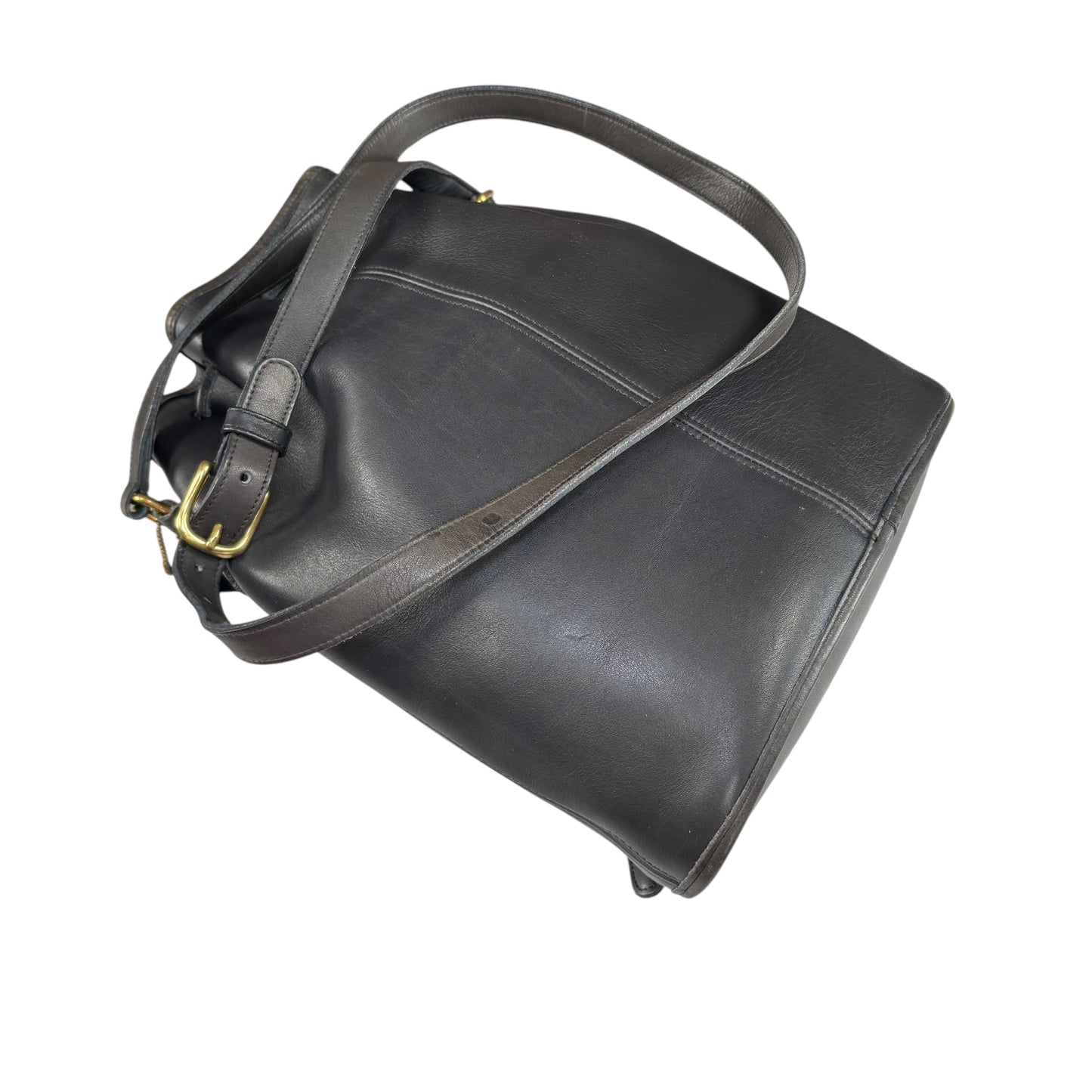 Coach Nicholas Grey Leather Bucket Drawstring Crossbody Bag