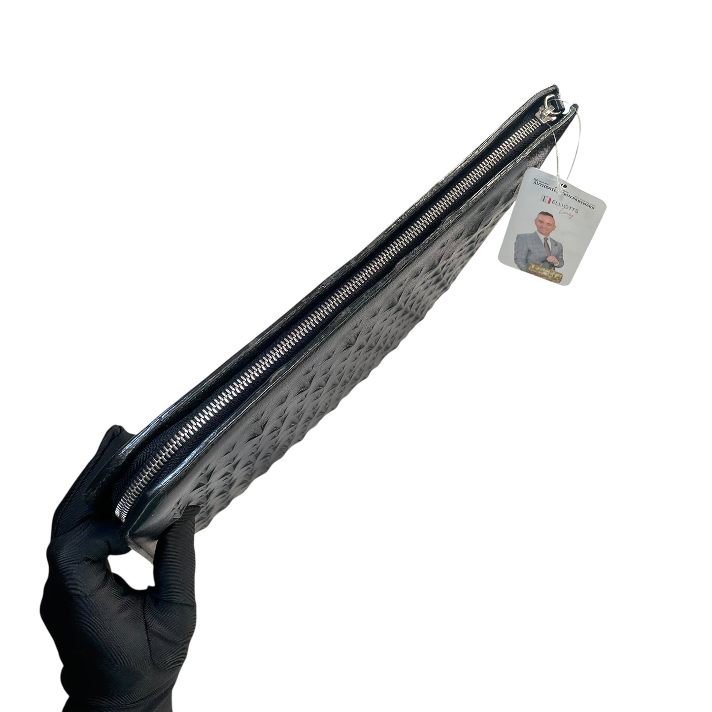 Jimmy Choo Derek XL Black Stars-All-Over Embossed Leather Portfolio iPad Sleeve