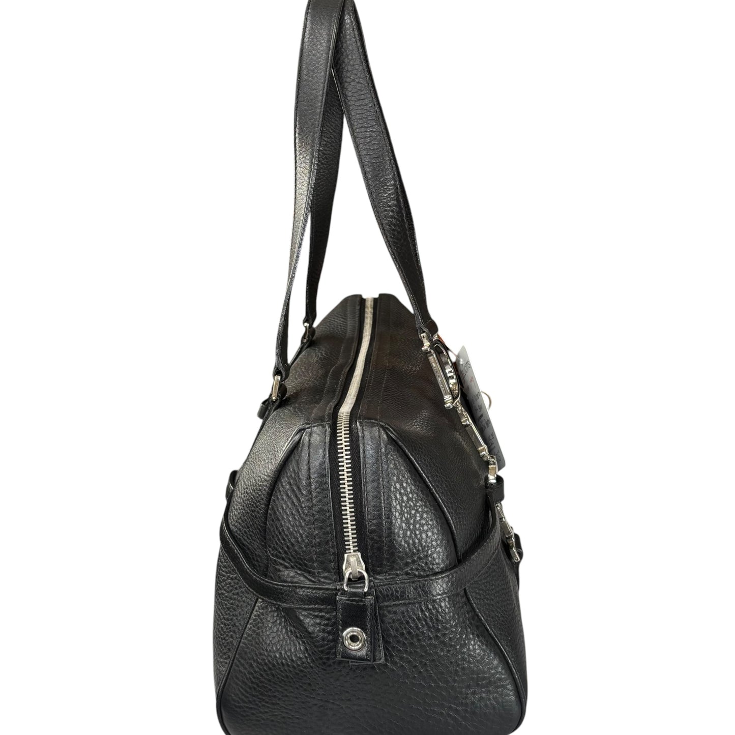 Christian Dior Y2K D Charm Boston SHW Black Leather Bag