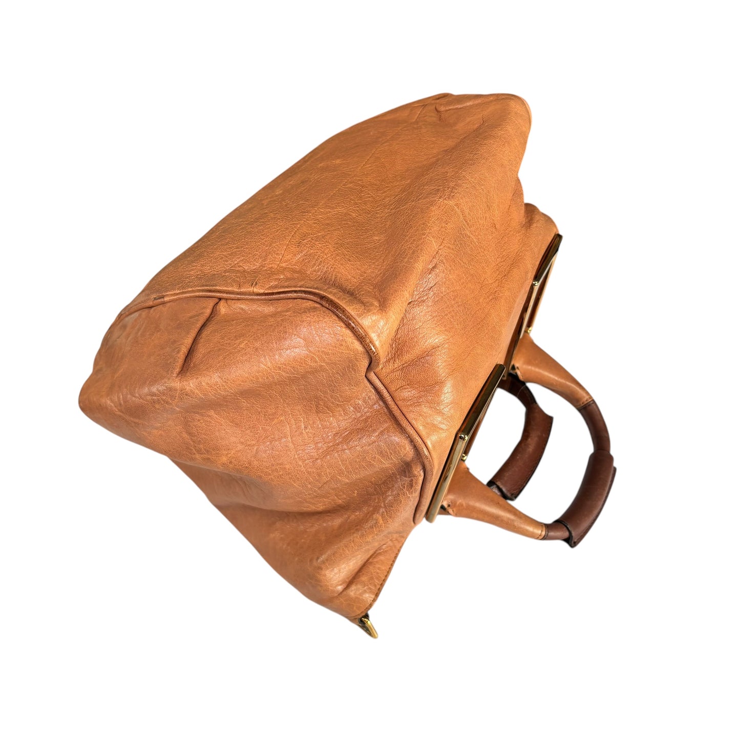 Chloe Ethel Medium Cognac Brown Leather Satchel