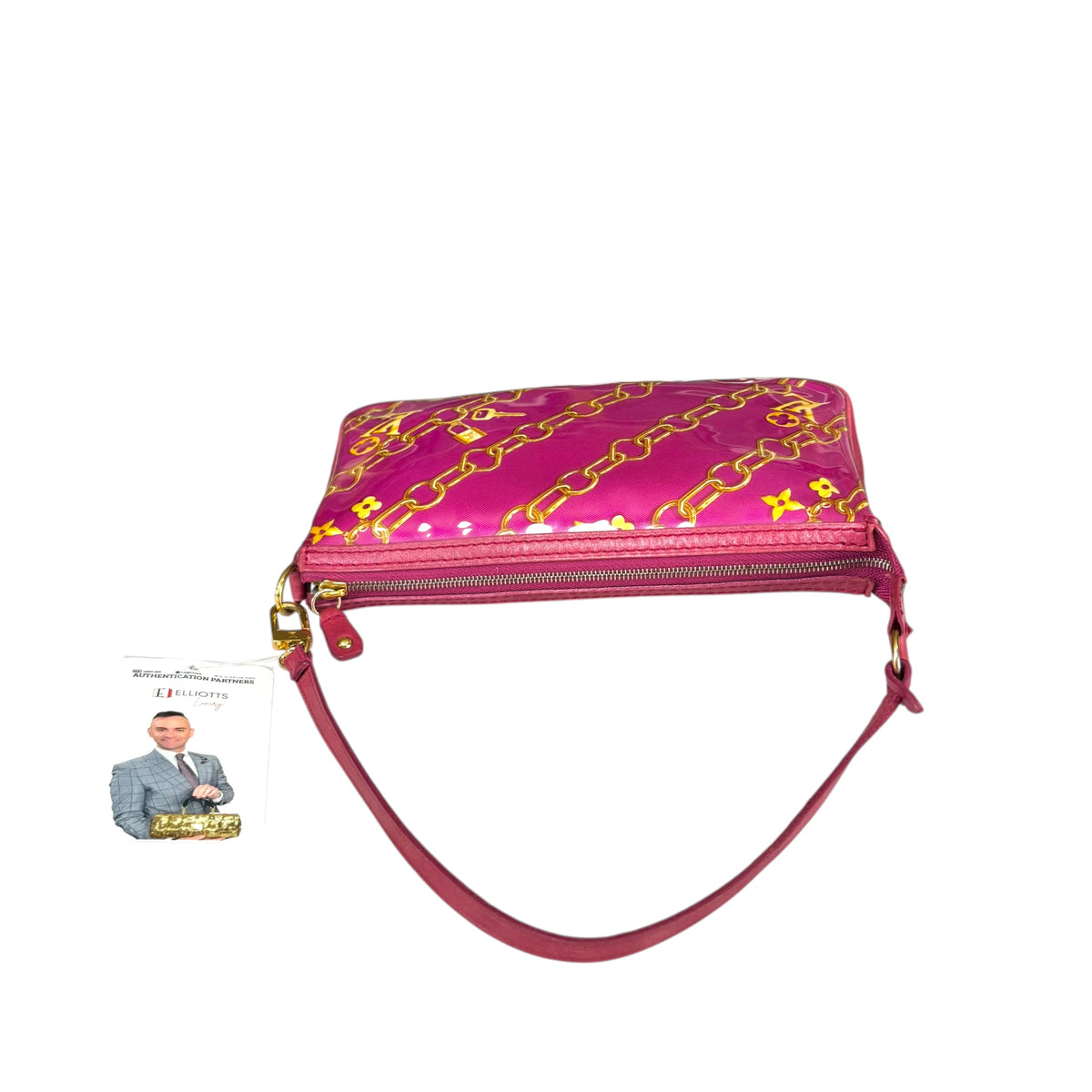 Louis Vuitton Y2K Limited GHW Chain PVC / Leather Fushia Mini Pouchette Purse