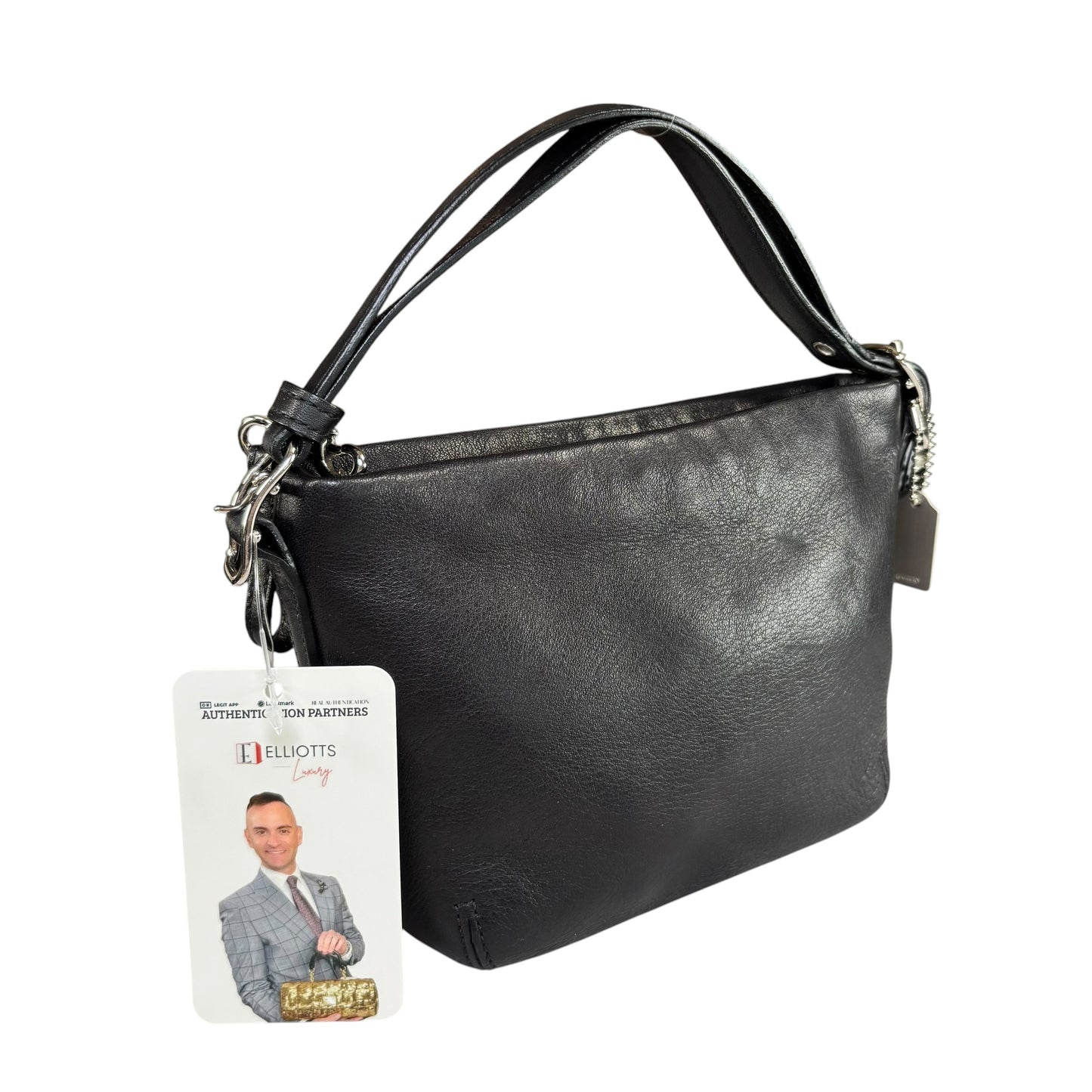 Coach Mini Y2K Black Leather SHW Shoulder Purse