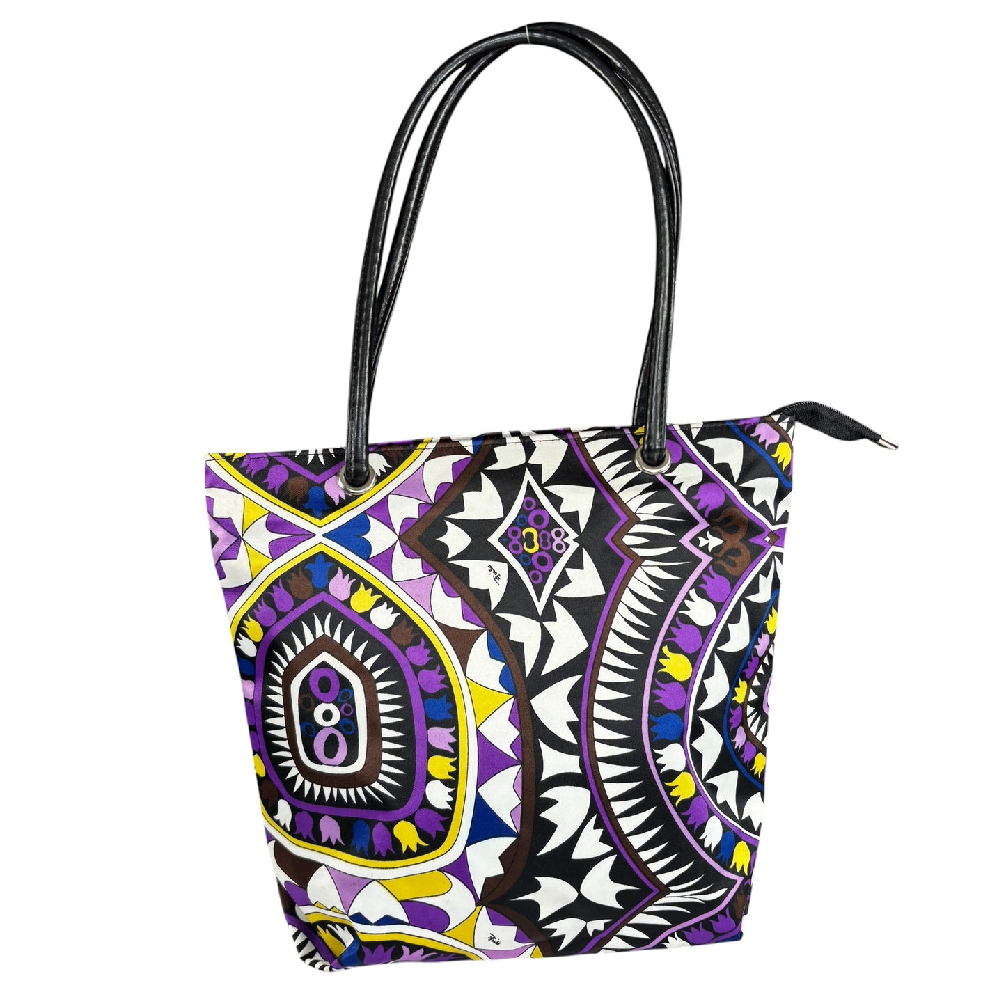 Emilio Pucci Nylon Floral Geo Mini Tote Bag Purse