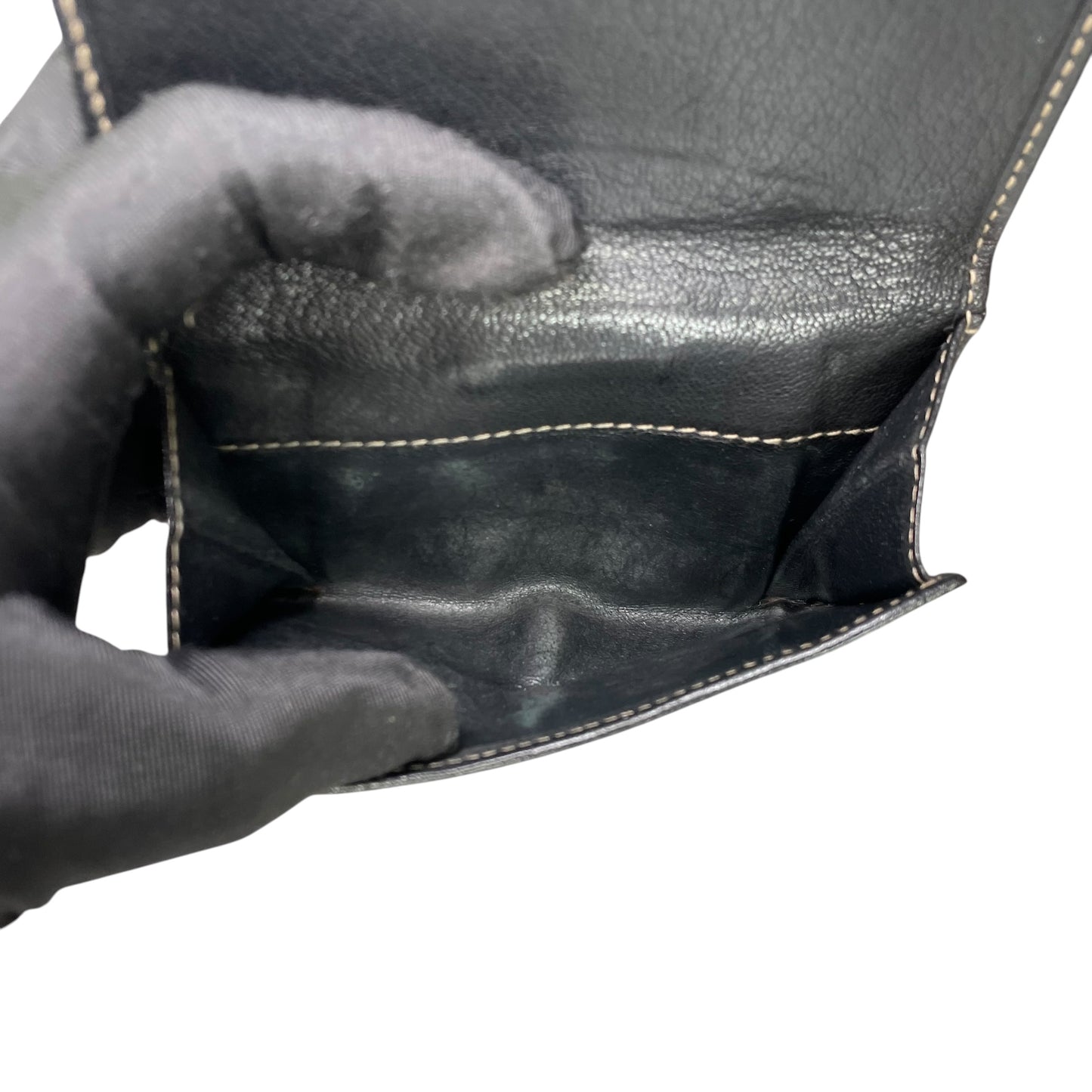 Gucci Capri Wallet Black Leather Web Horsebit Compact Wallet Vintage GG