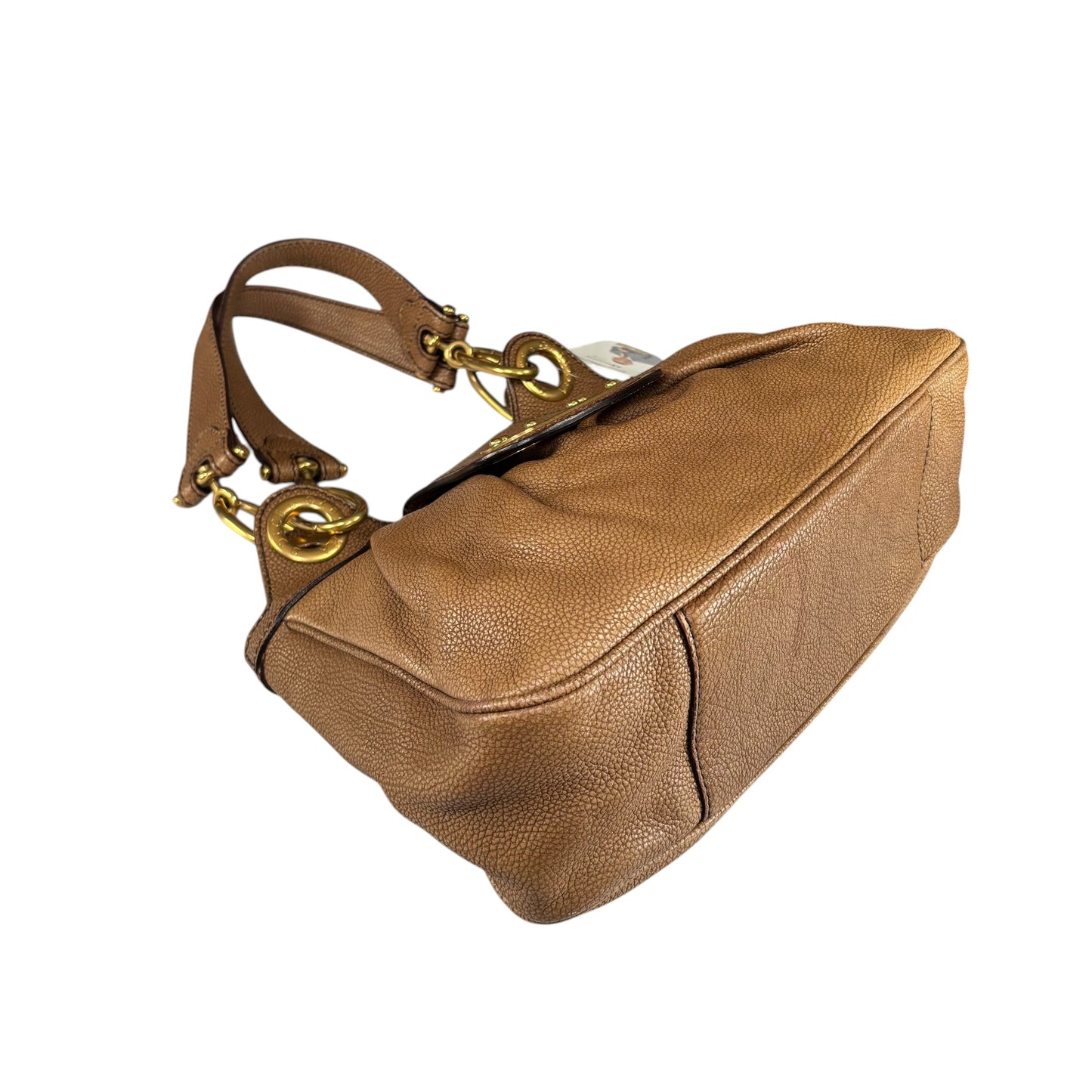 Dolce & Gabbana Golden Brown Pebbled Leather GHW Distressed Shoulder Hobo