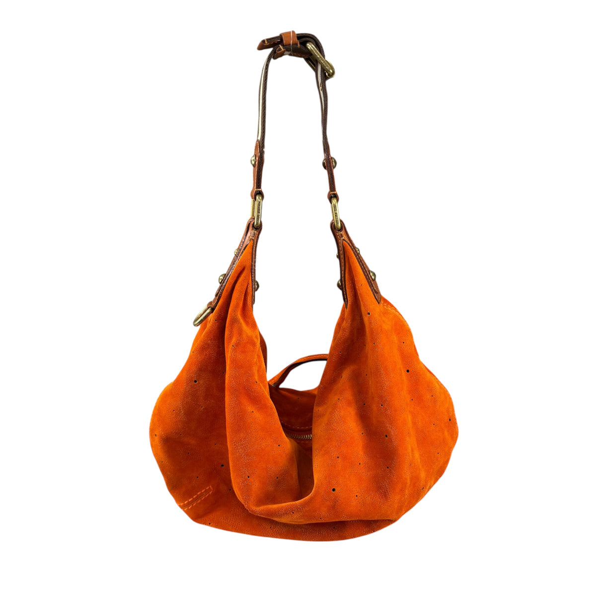 Louis Vuitton Y2K Onata Orange Suede Mahina GM Leather Hobo Purse