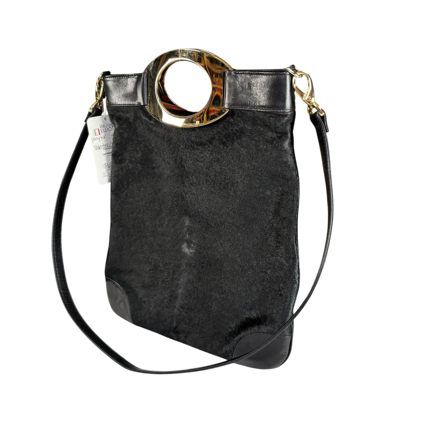 Valentino Garavani Slim GHW Pony Fur Leather Shoulder Purse