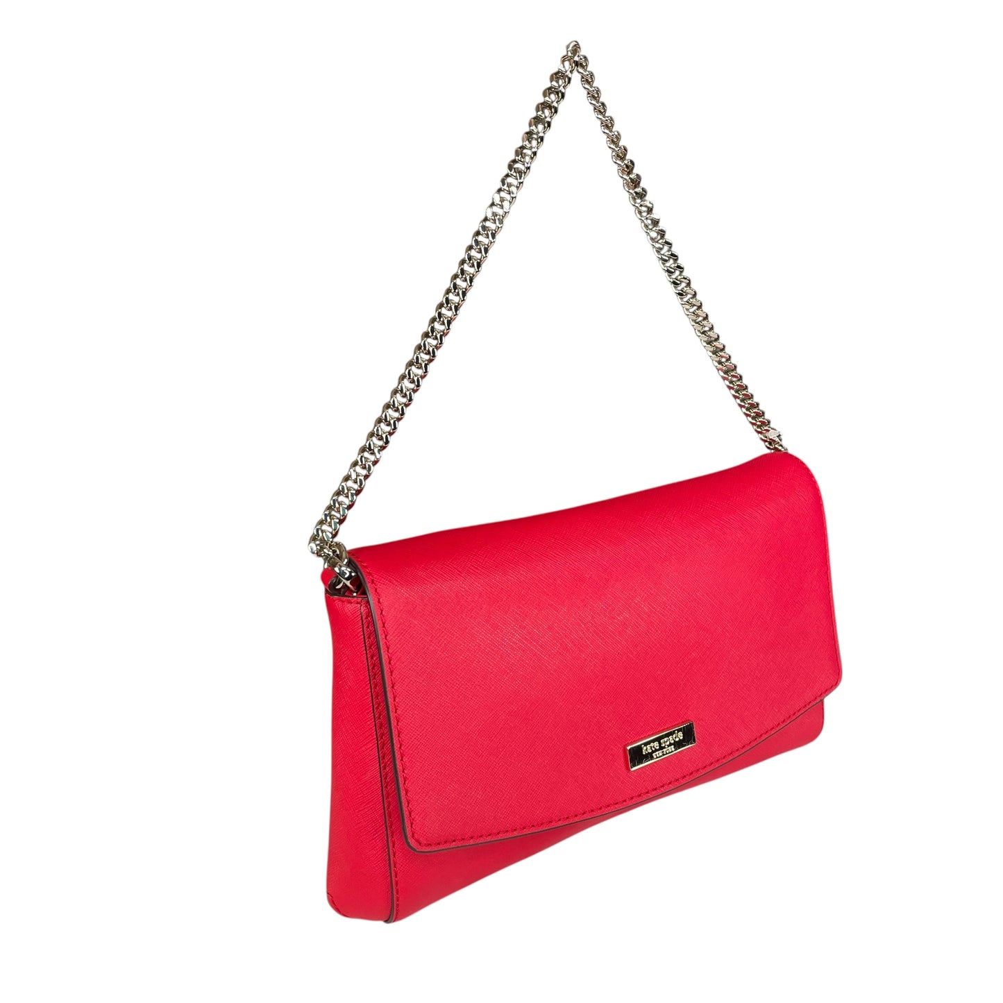 Kate Spade Laurel Red / Black Saffiano Leather Chain GHW 2-Way Flap Purse