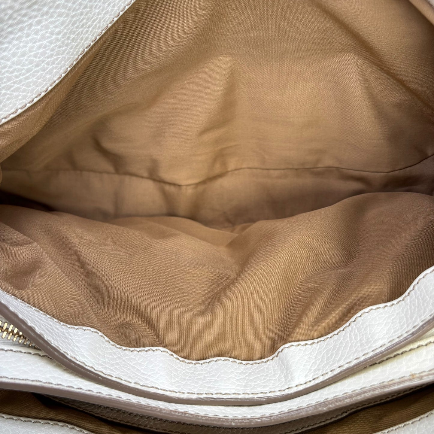 Tod’s Decoupage Canvas Chalk & Tan Leather Shoulder Purse