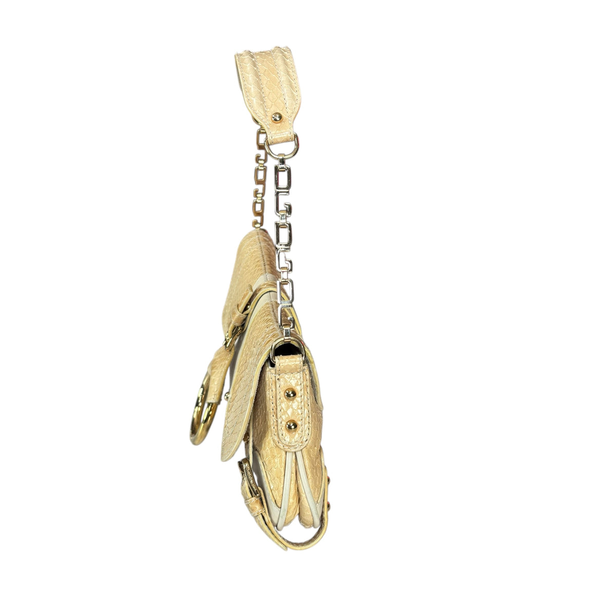 Dolce & Gabbana Y2K Python Creme Two-Tone Shoulder Purse