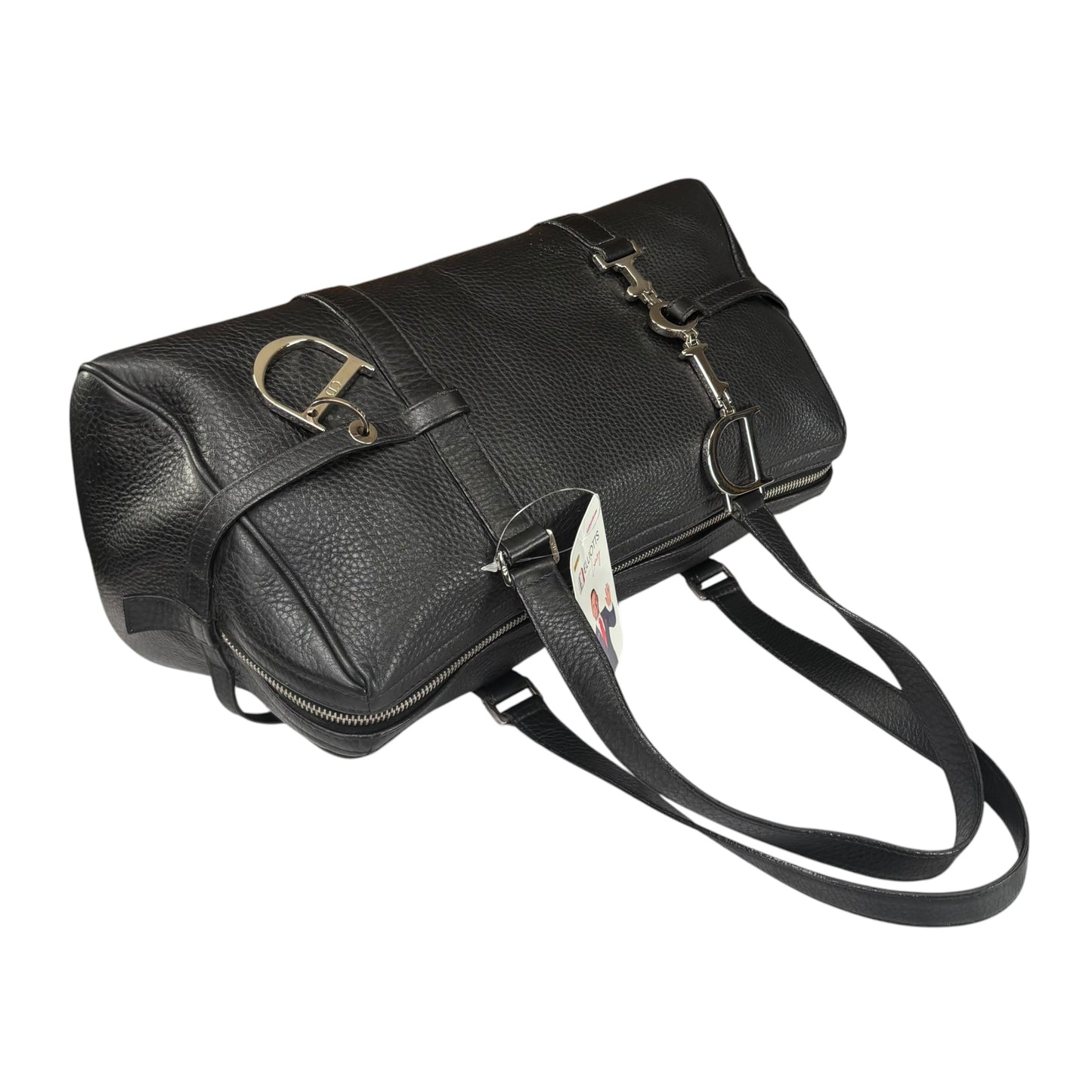 Christian Dior Y2K D Charm Boston SHW Black Leather Bag