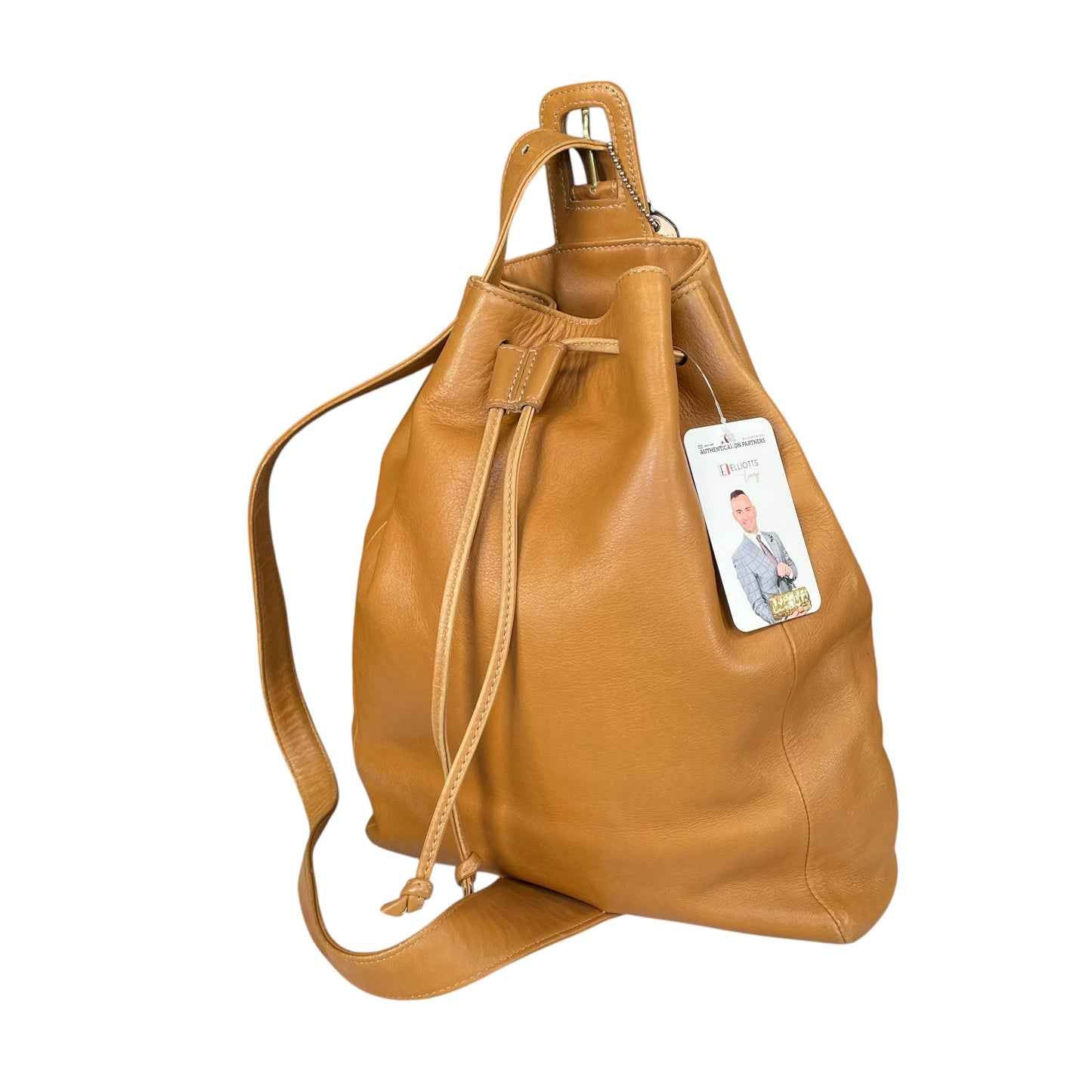 Coach Sonoma Tan Leather Sling Backpack Drawstring  Shoulder Bucket Tote