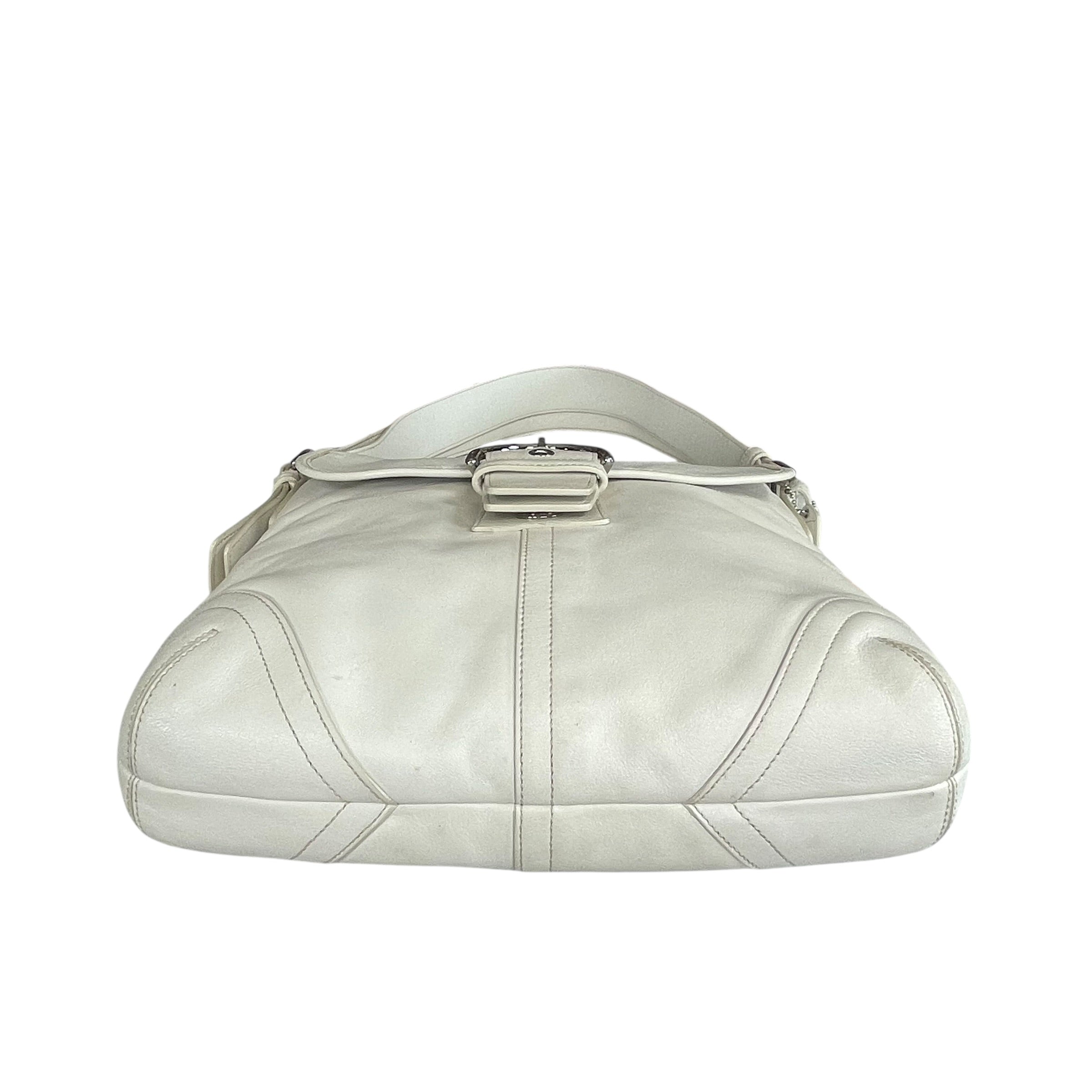 Coach Soho Legacy Leather Off White Buckle Crossbody Y2K 2-Way