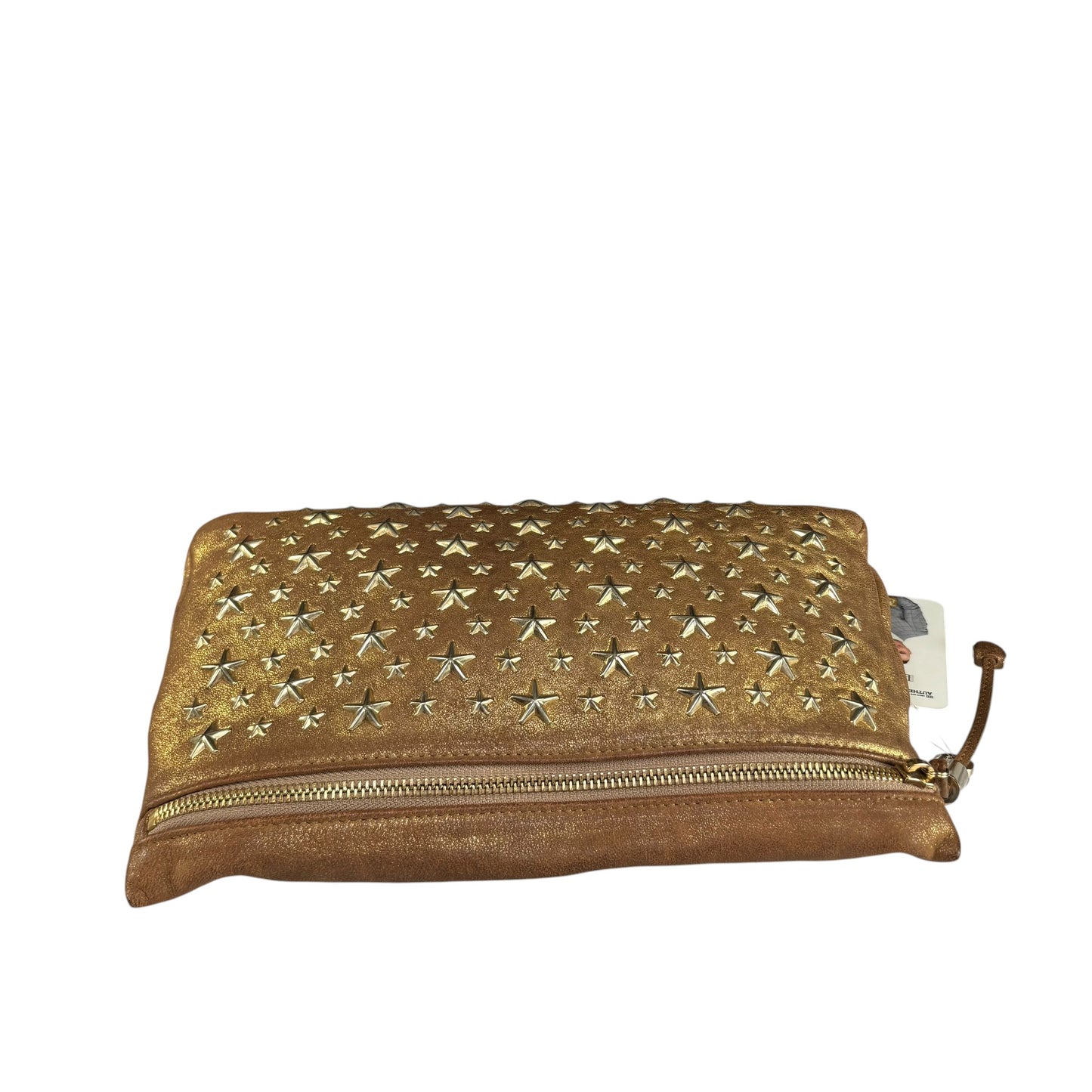 Jimmy Choo Zena Star Studded Golden Metallic Clutch