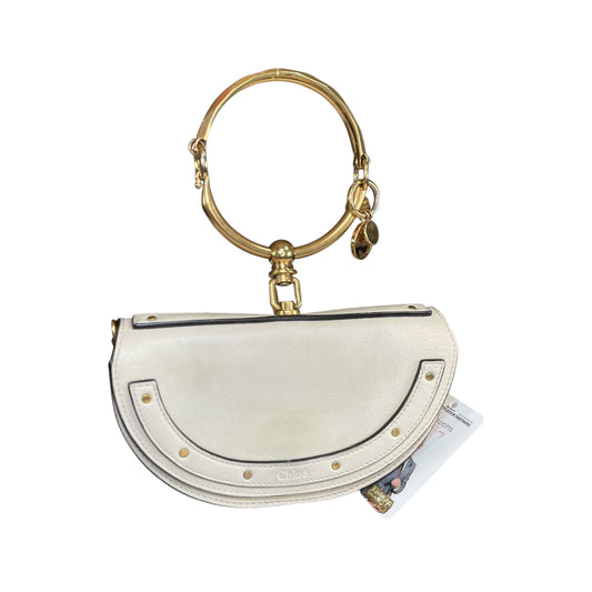 Chloe Bracelet Bag Bone Leather GHW 2-Way Crossbody Half Moon