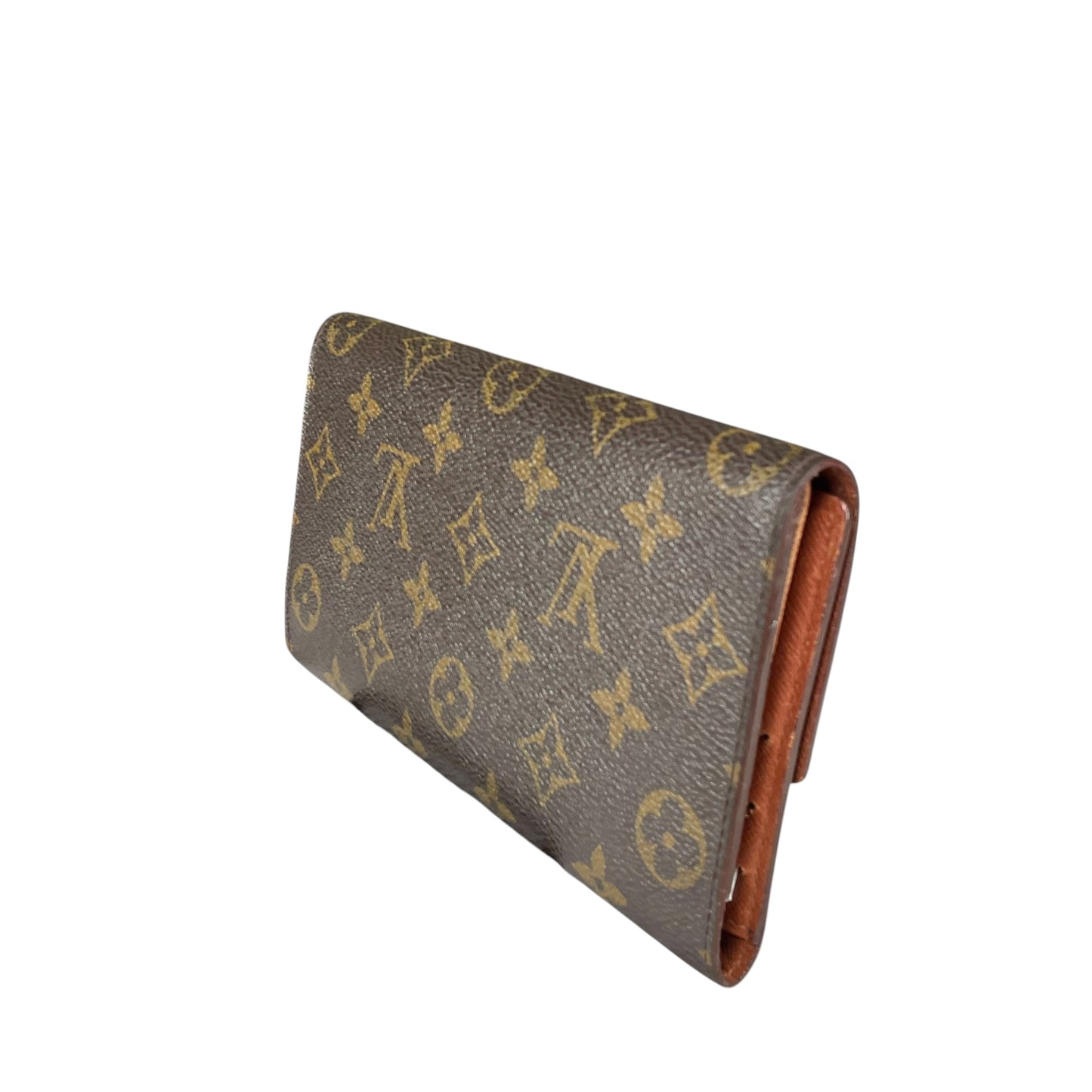 Louis Vuitton Sarah Monogram Portfolio Coated Canvas Brown Long Tri-Fold Wallet