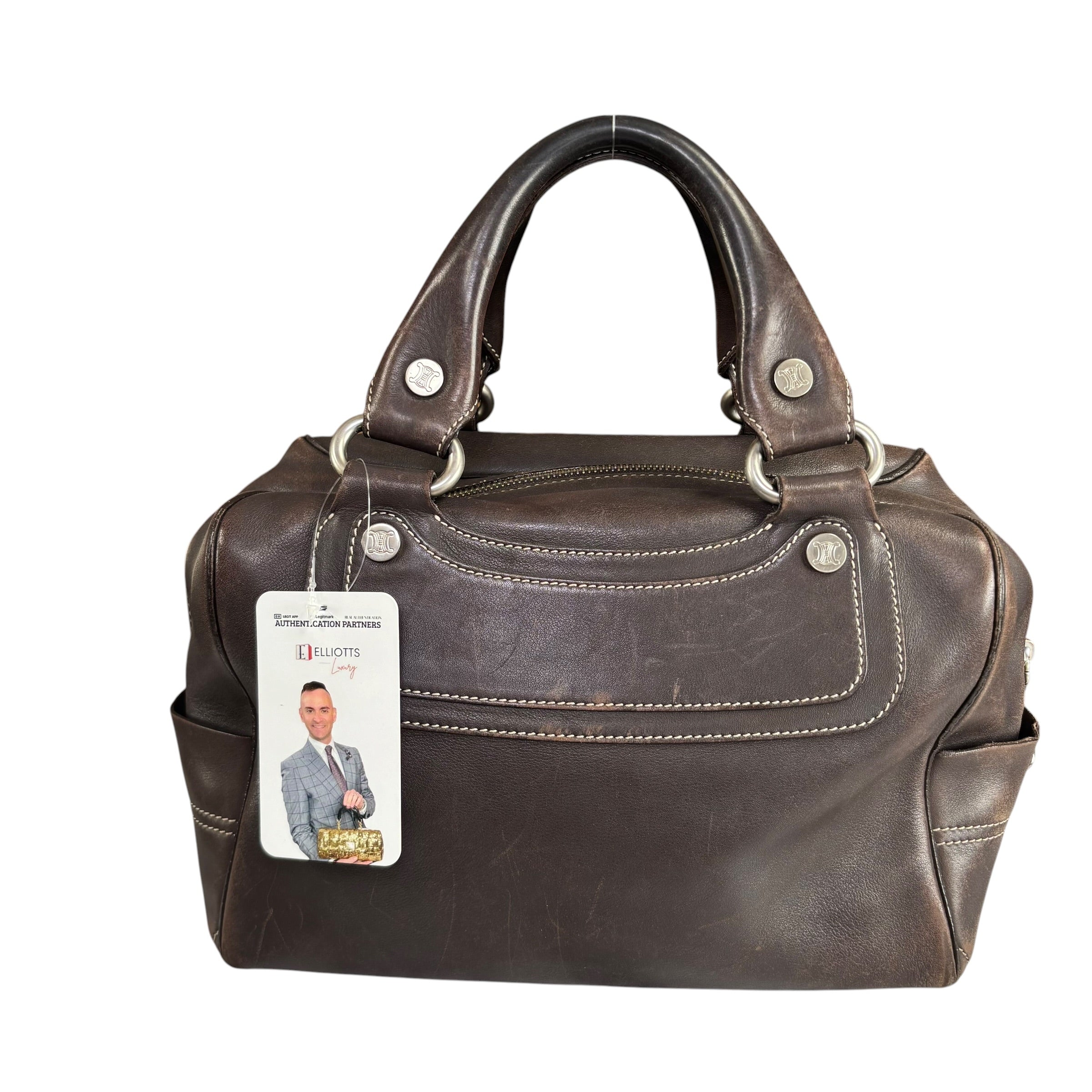 Celine Boogie Brown Leather SHW Boston Zip Bag – Elliott's Luxury