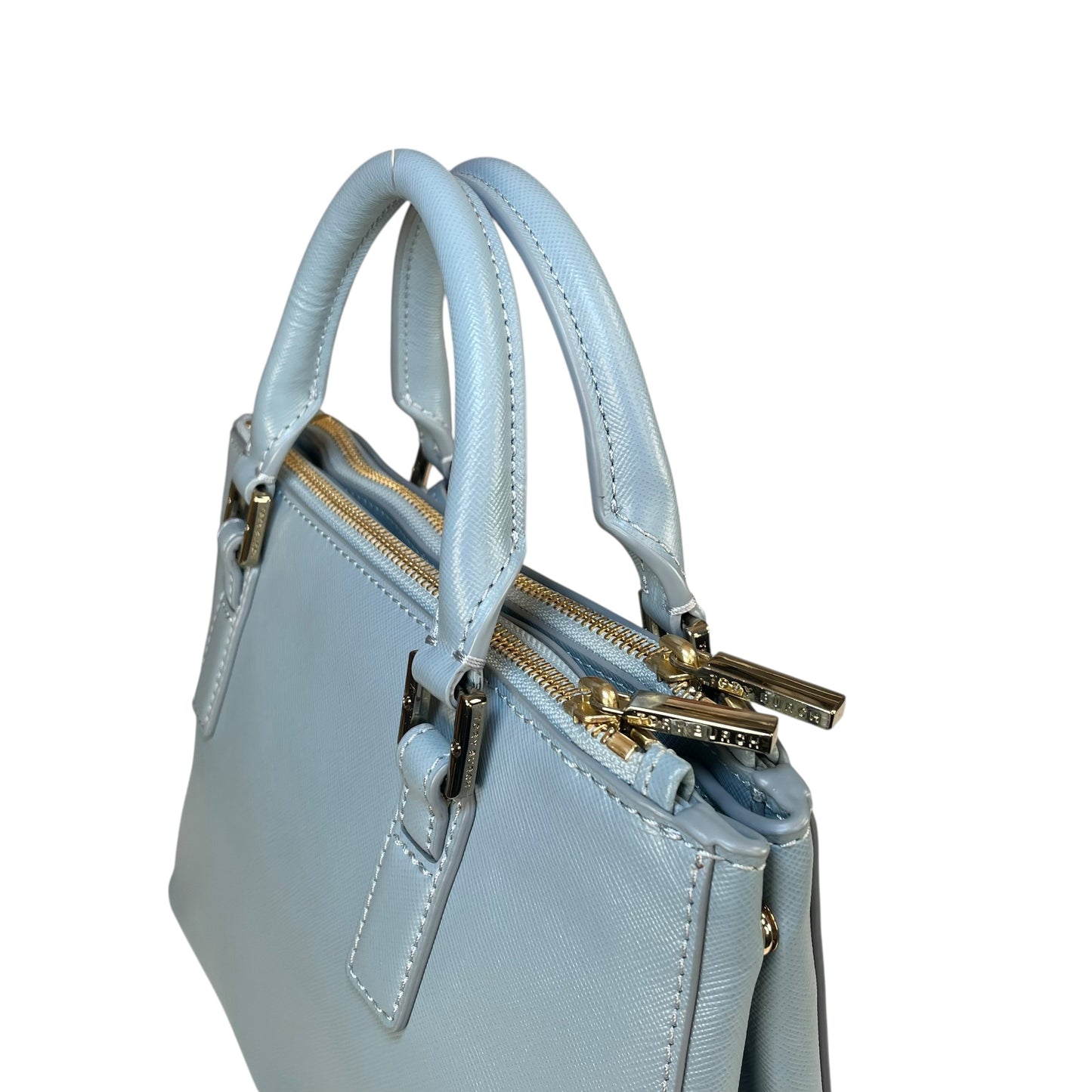 Tory Burch Robinson Oasis GHW Blue Saffiano Leather 2-Way Tote Purse