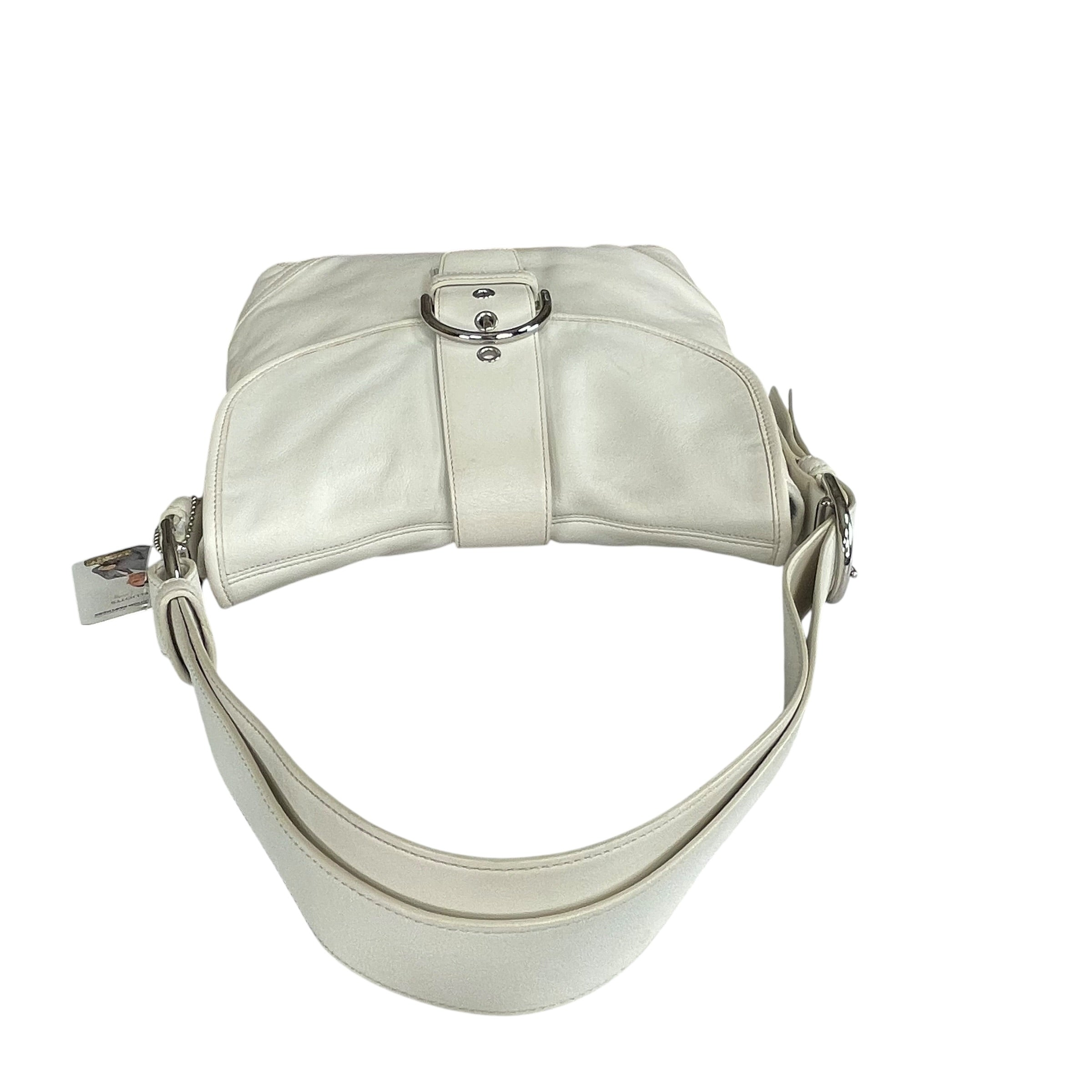 Coach Soho Legacy Leather Off White Buckle Crossbody Y2K 2-Way