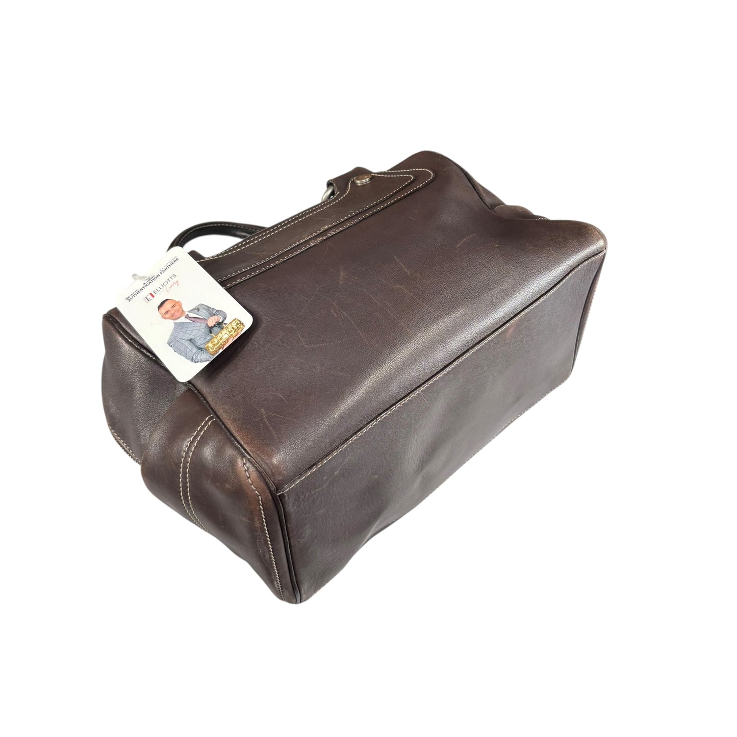 Celine Boogie Brown Leather SHW Boston Zip Bag