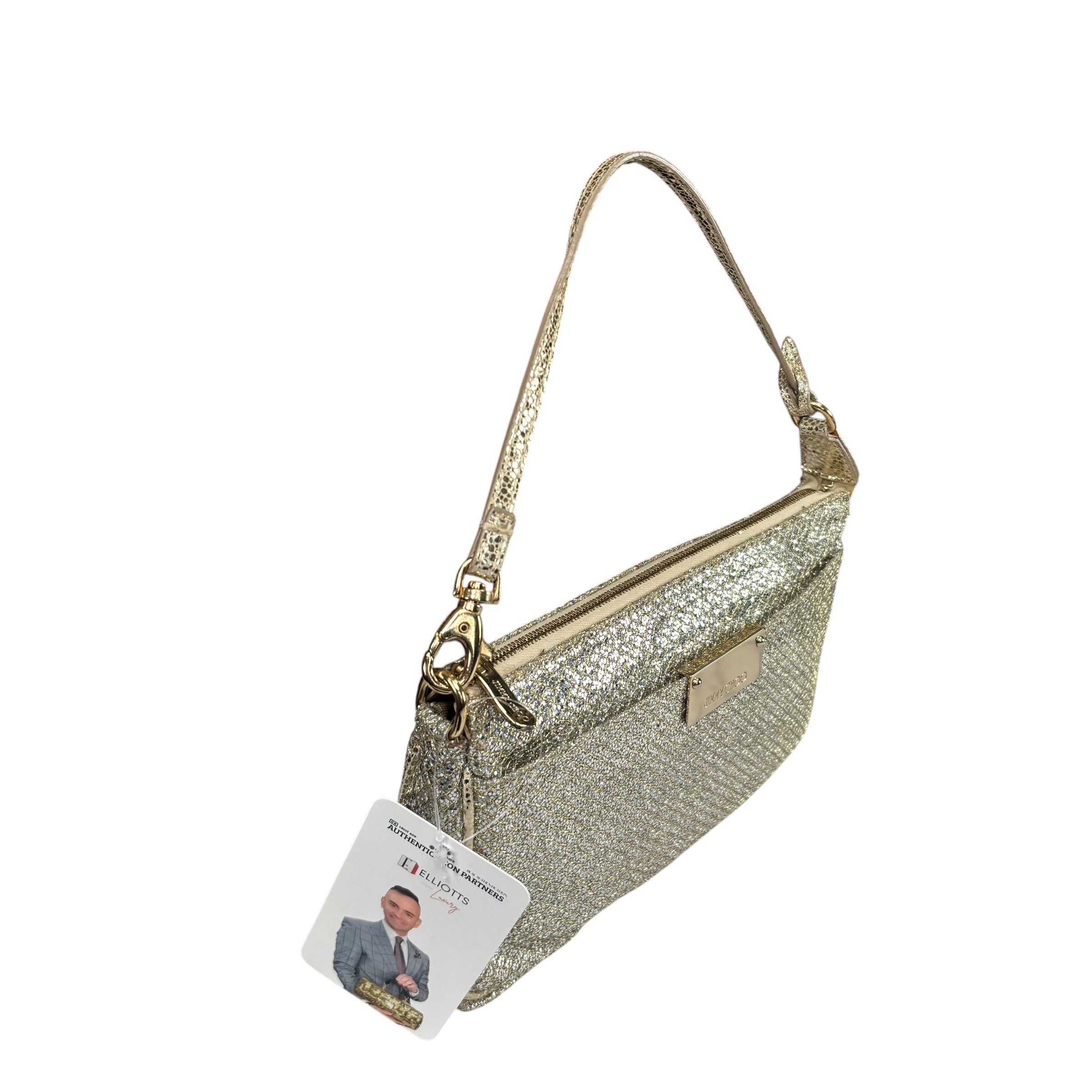 Jimmy Choo Glitter GHW Pouchette Shoulder Purse – Elliott's Luxury